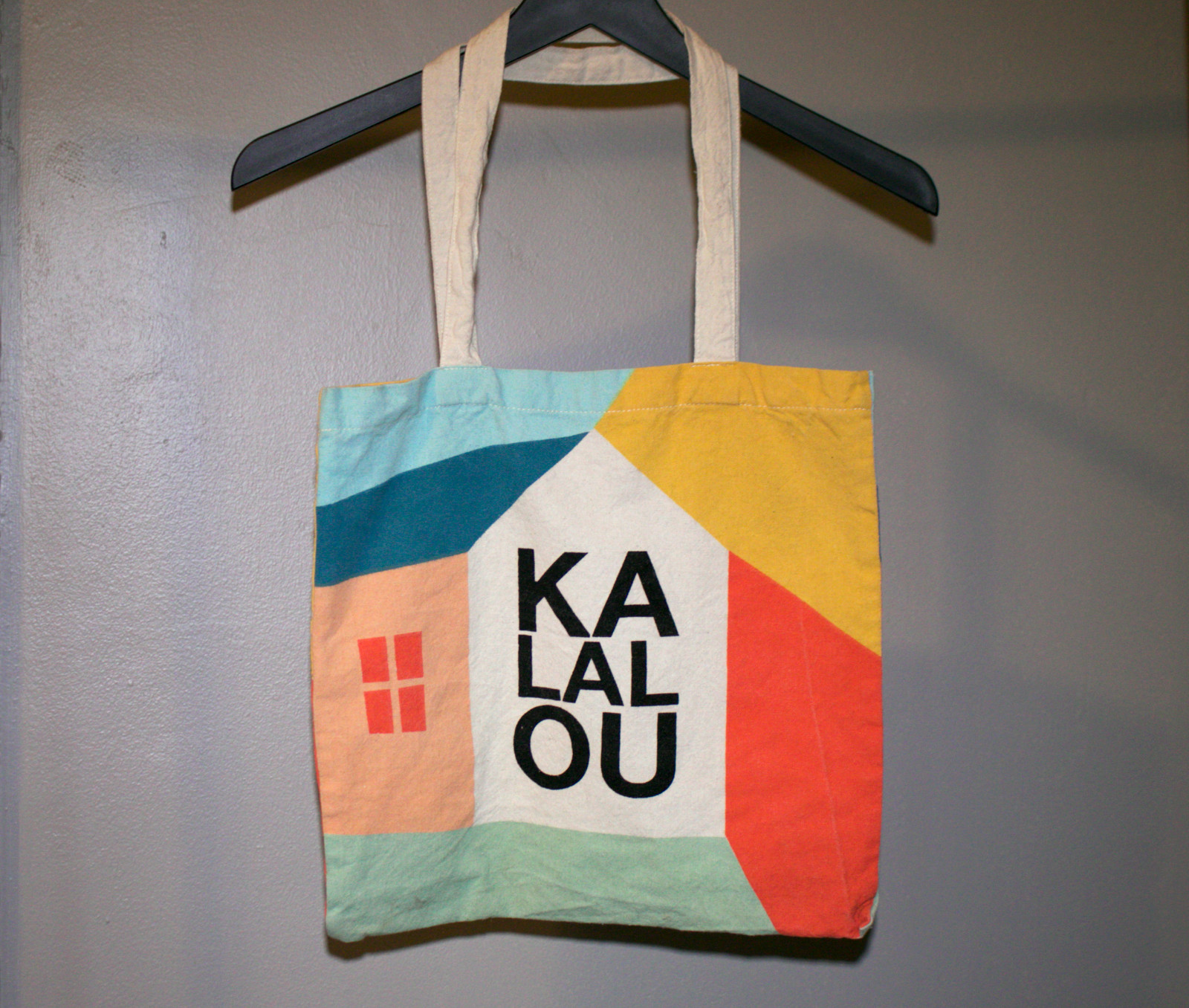 Kalalou Tote Bag Unisex Modern Colorful Block Geometric Abstract House Print