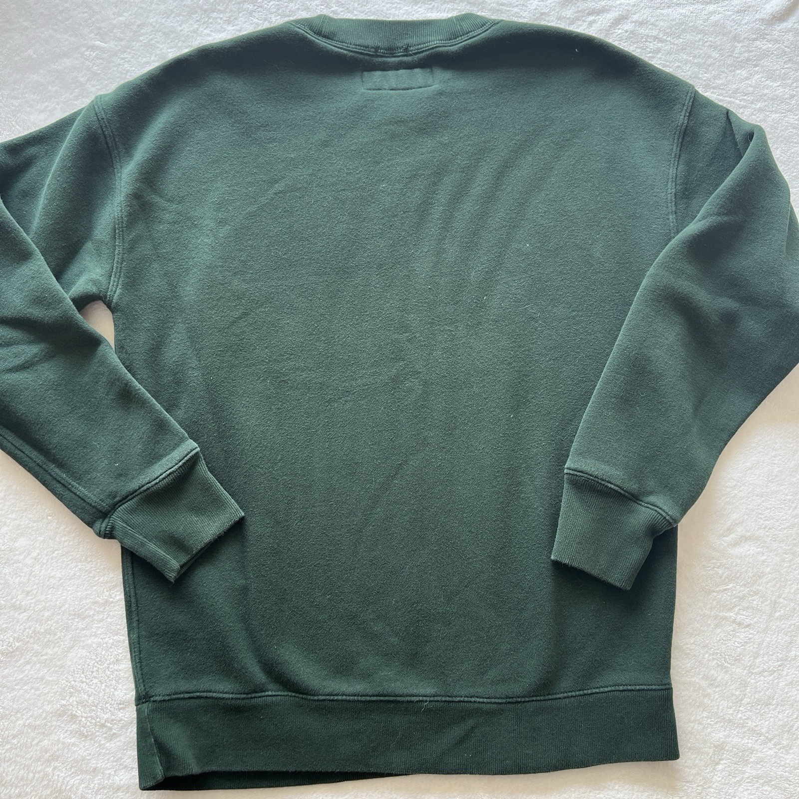 mock neck crew forest green cozy soft Abercrombie and Fitch sweatshirt classic