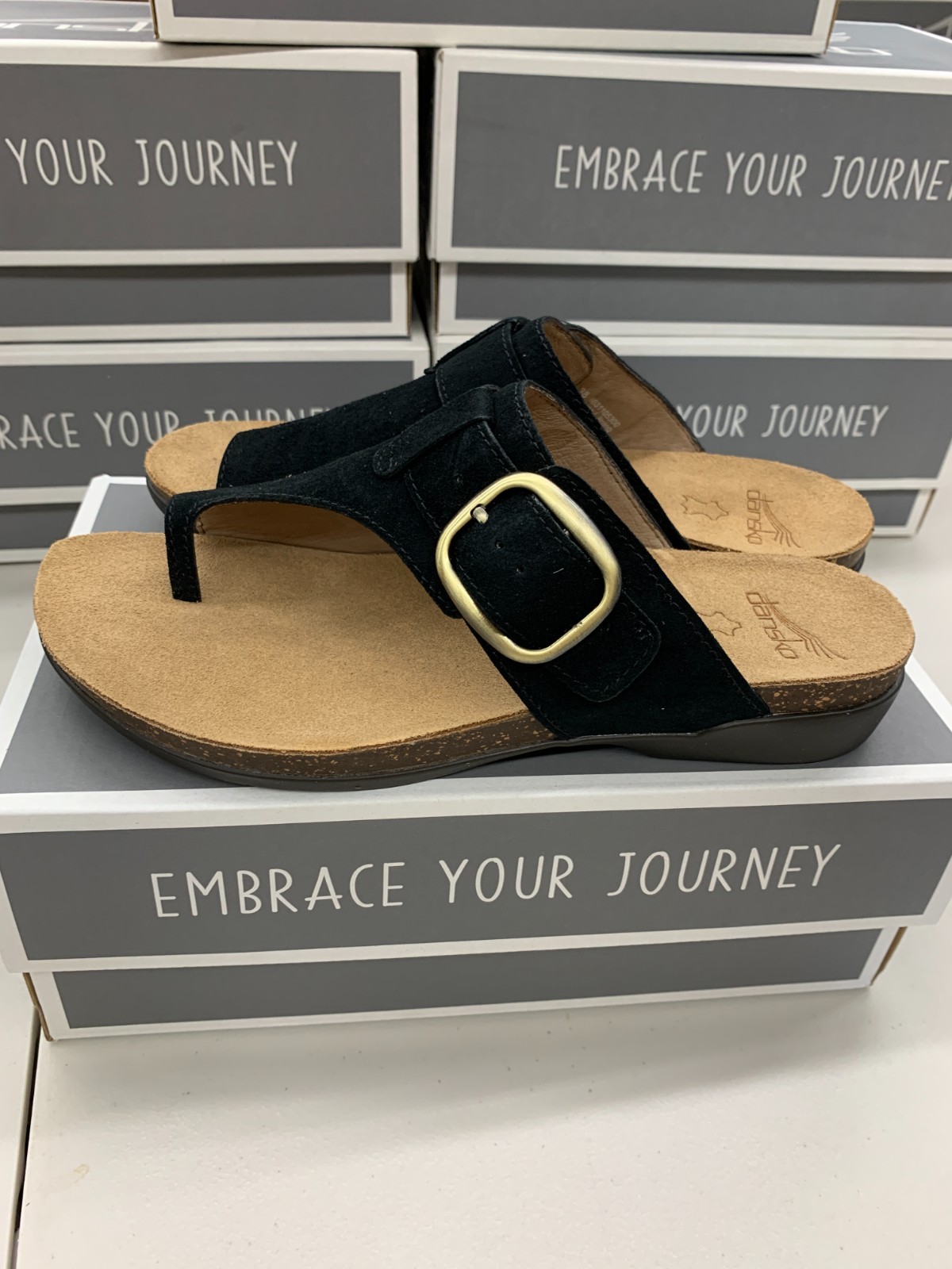 Dansko Rylee Suede Slide Women’s Sandal Black 37 38 39 40 41 Leather Suede Upper