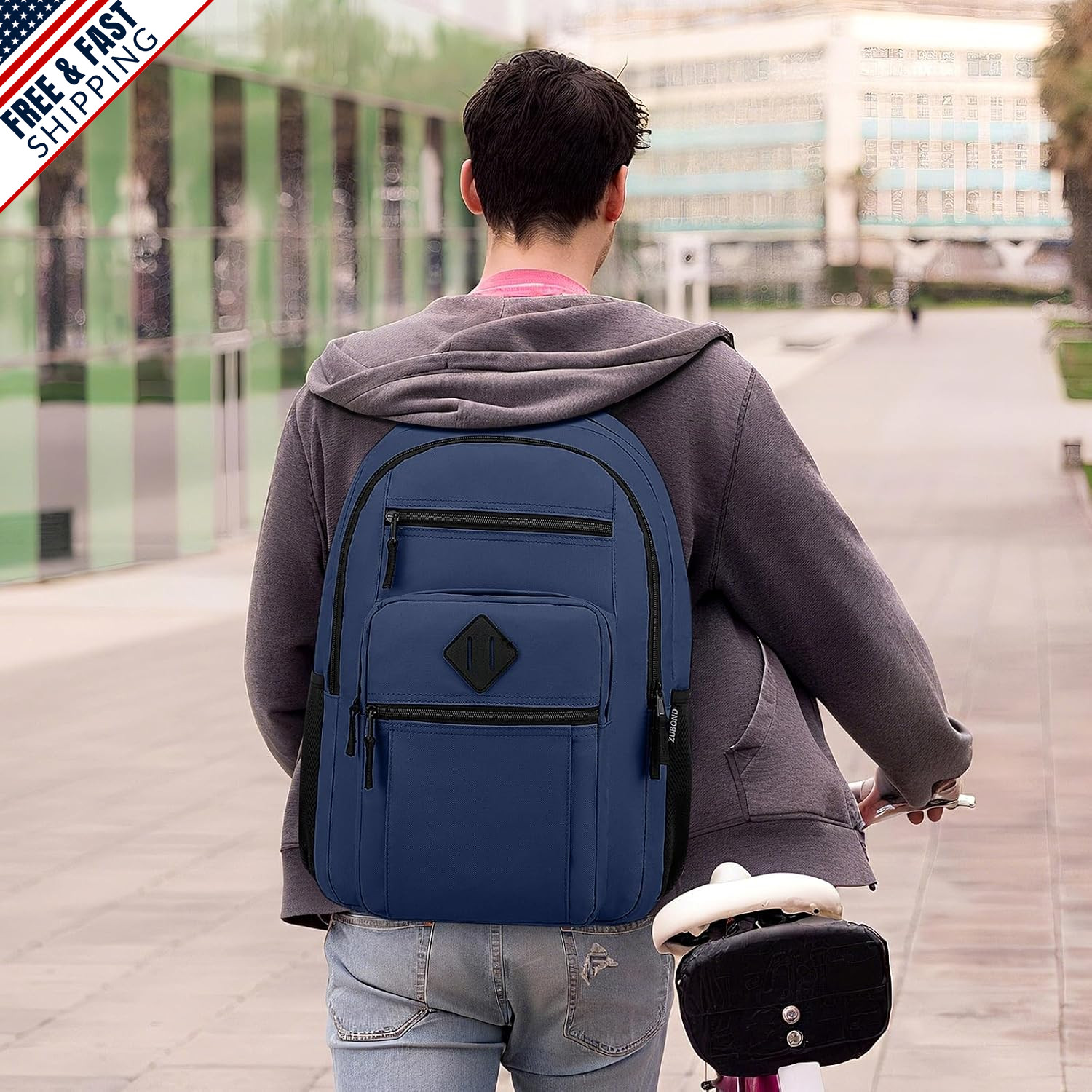 Lightweight Backpack for School, Fits 15.6″ Laptops, Water Bottle Pocket