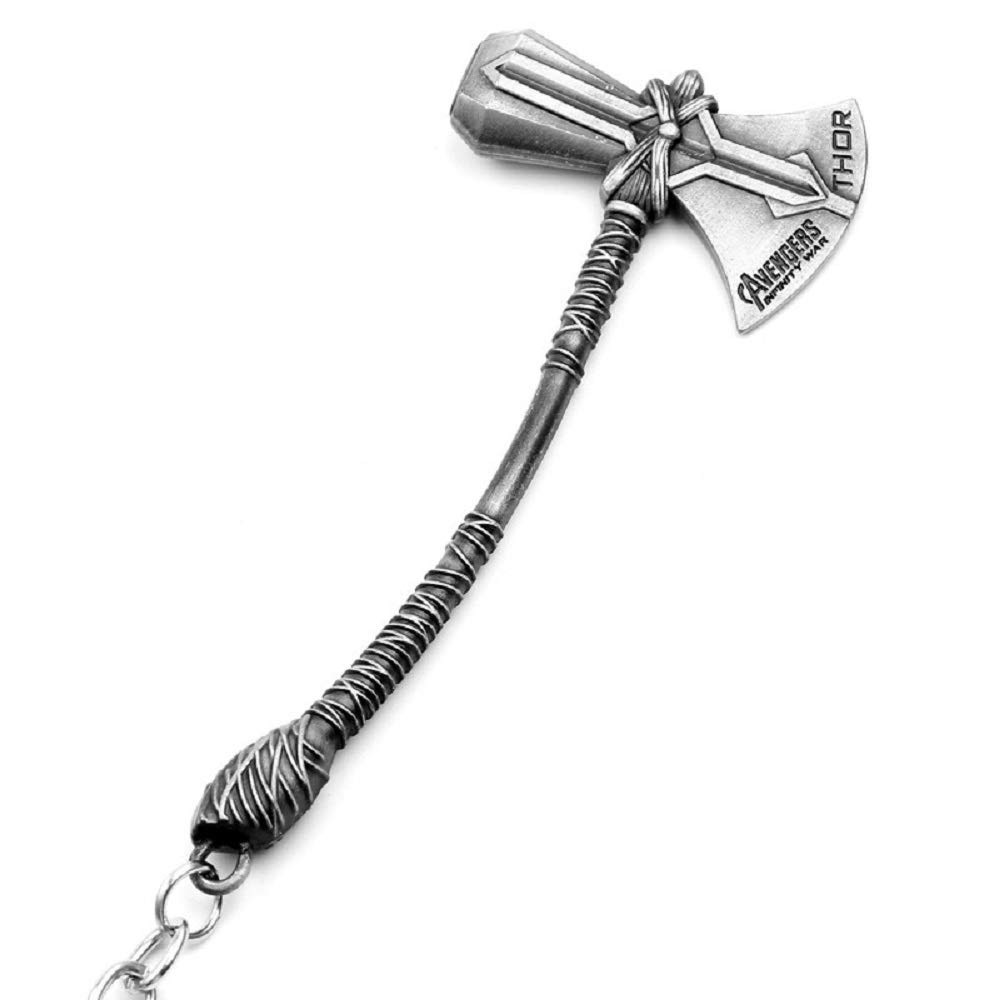 365Home 2-Pack Hammer Keychain and Axe Keychain, Cool Gifts for Small, Silver