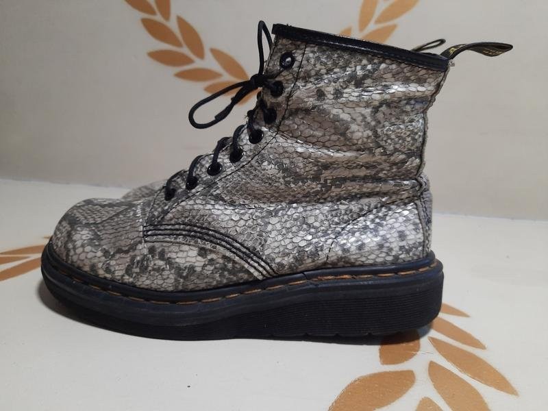 Women Dr. Martens Boots Grey Python Leather 40