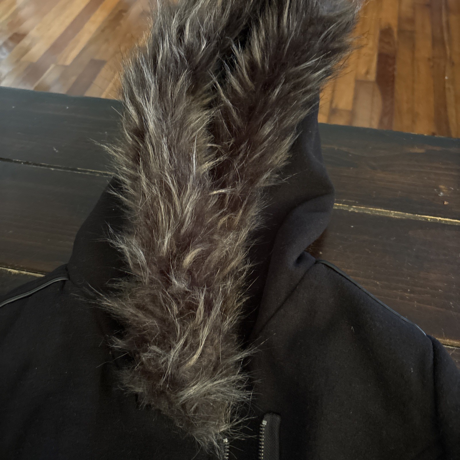 Maralyn & Me Juniors’ Faux-Fur-Trim Hooded Coat Size Medium