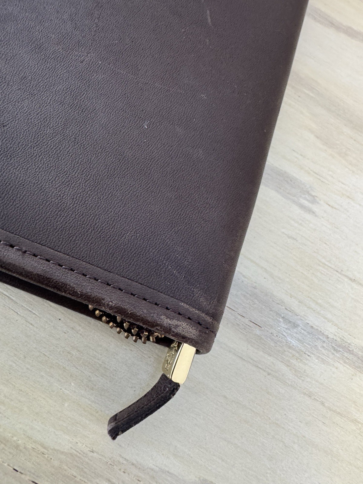 Brooks Brothers Leather Full Zipper Tie Travel Case 16 In Long 6 Inches Wide