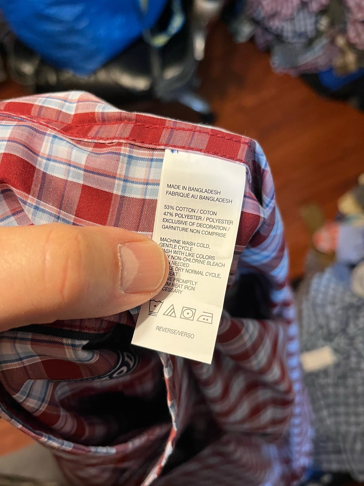 IZOD Men’s SS Button Down Breeze Shirt Red Blue Plaid XXL Cotton Poly – NWT