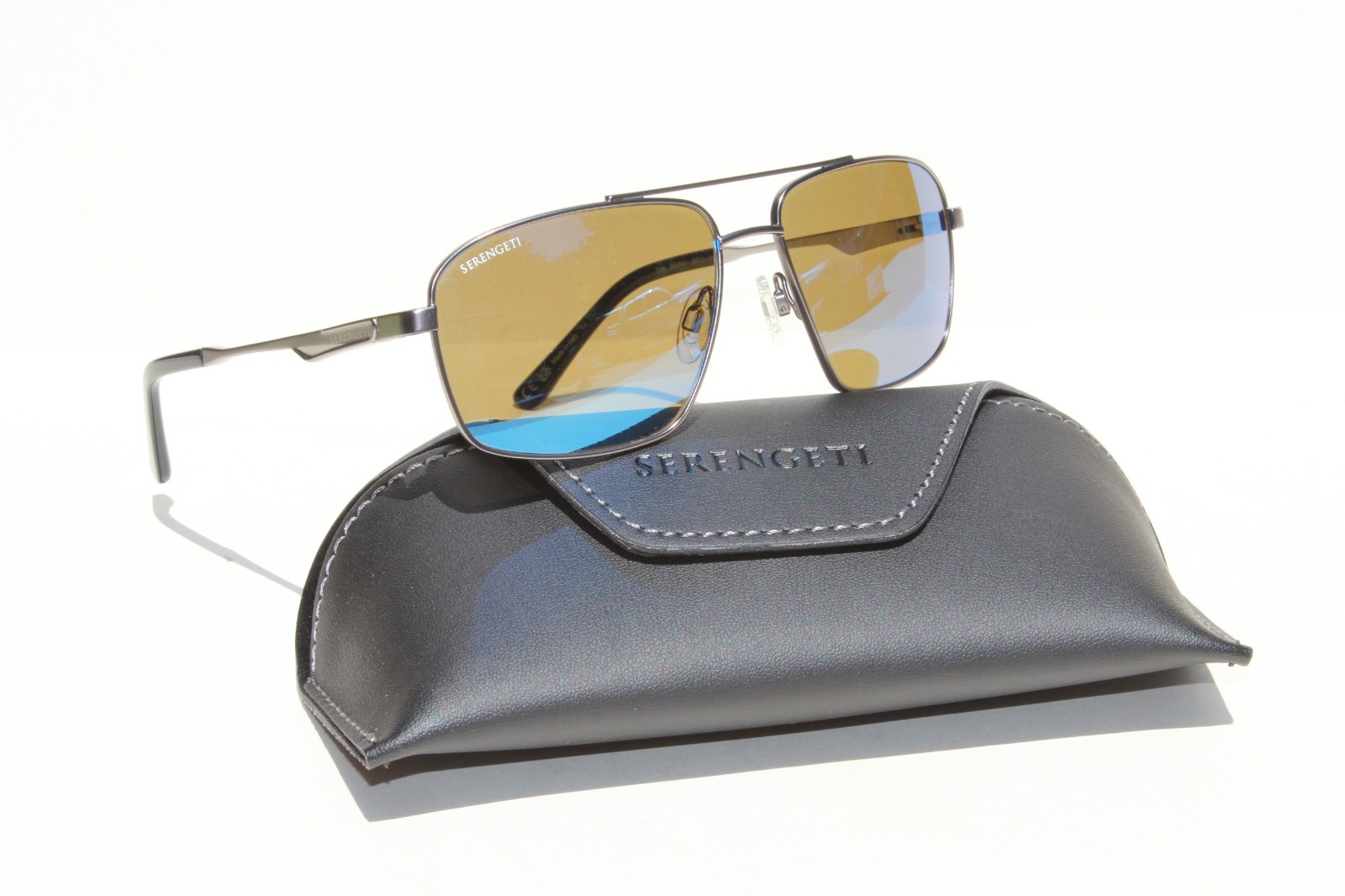 SERENGETI Tulsa POLARIZED Sunglasses Gunmetal/Mineral 555nm Blue SS595001 Italy