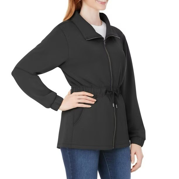 Member’s Mark Sandwash Jacket Black L Relaxed Fit Full Zip Mock Collar Pockets
