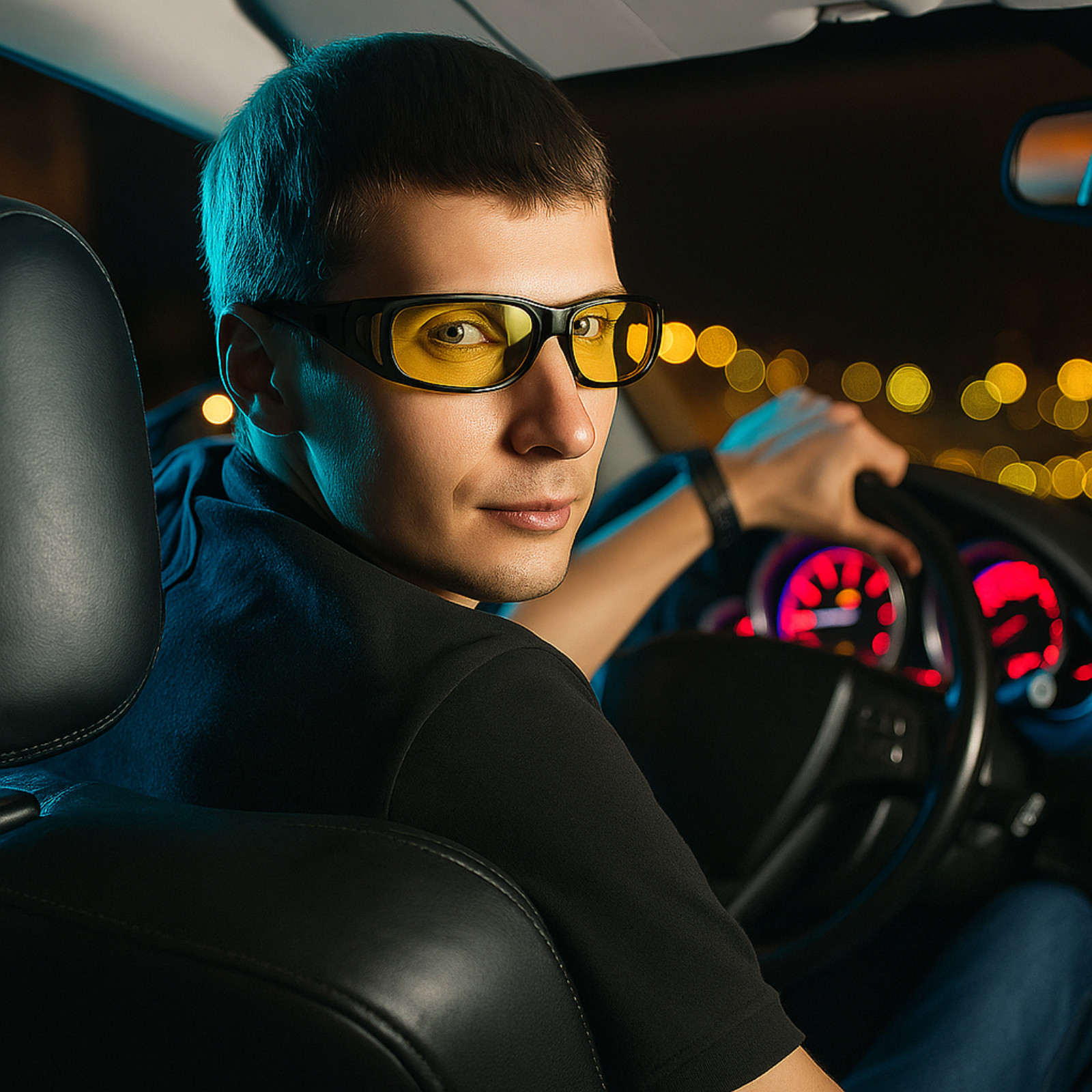 Polarized Night Driving Glasses Anti Glare Vision Fit Over for Men Women