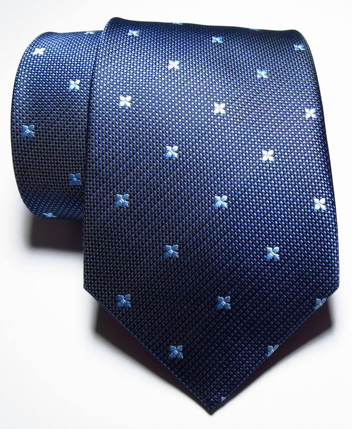 New Classic Polka Dot Blue JACQUARD WOVEN 100% Silk Men’s Tie Necktie