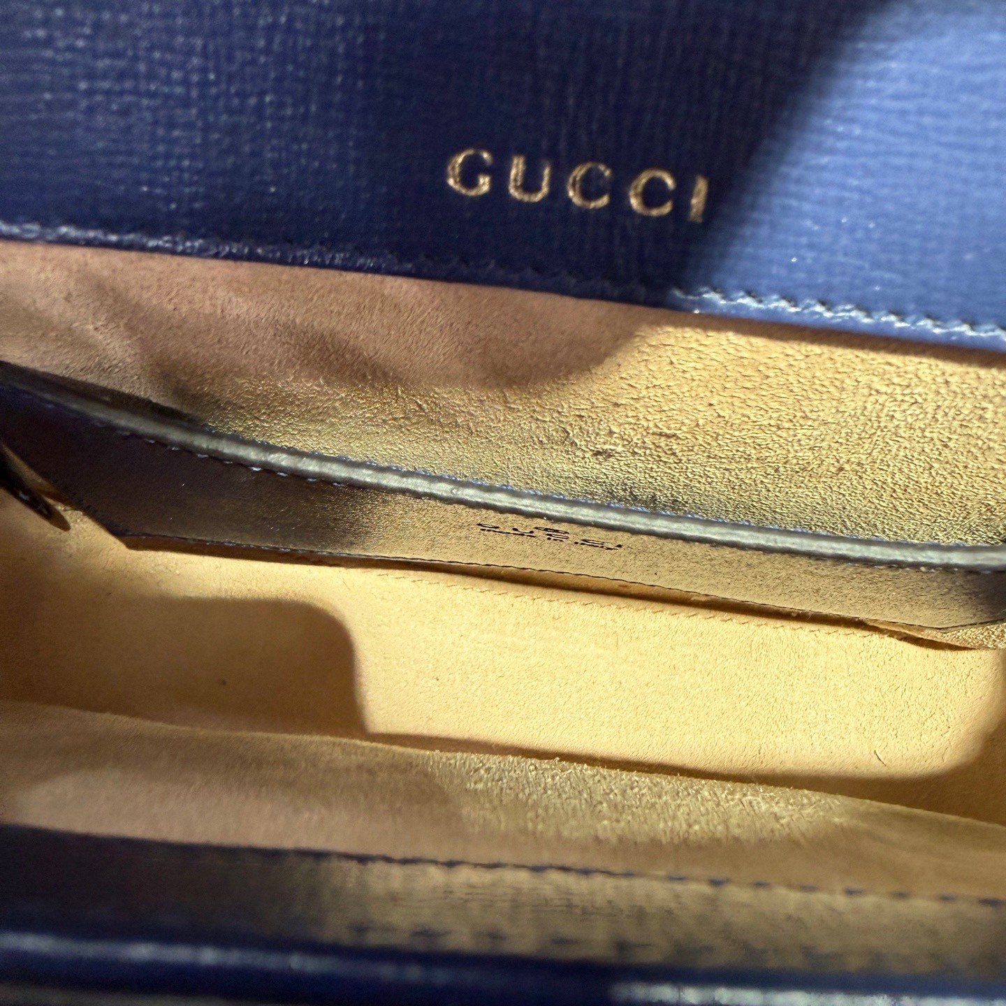 Gucci Pre-Owned Authentic Saddle Bag Navy 20.5*5*14.5 cm