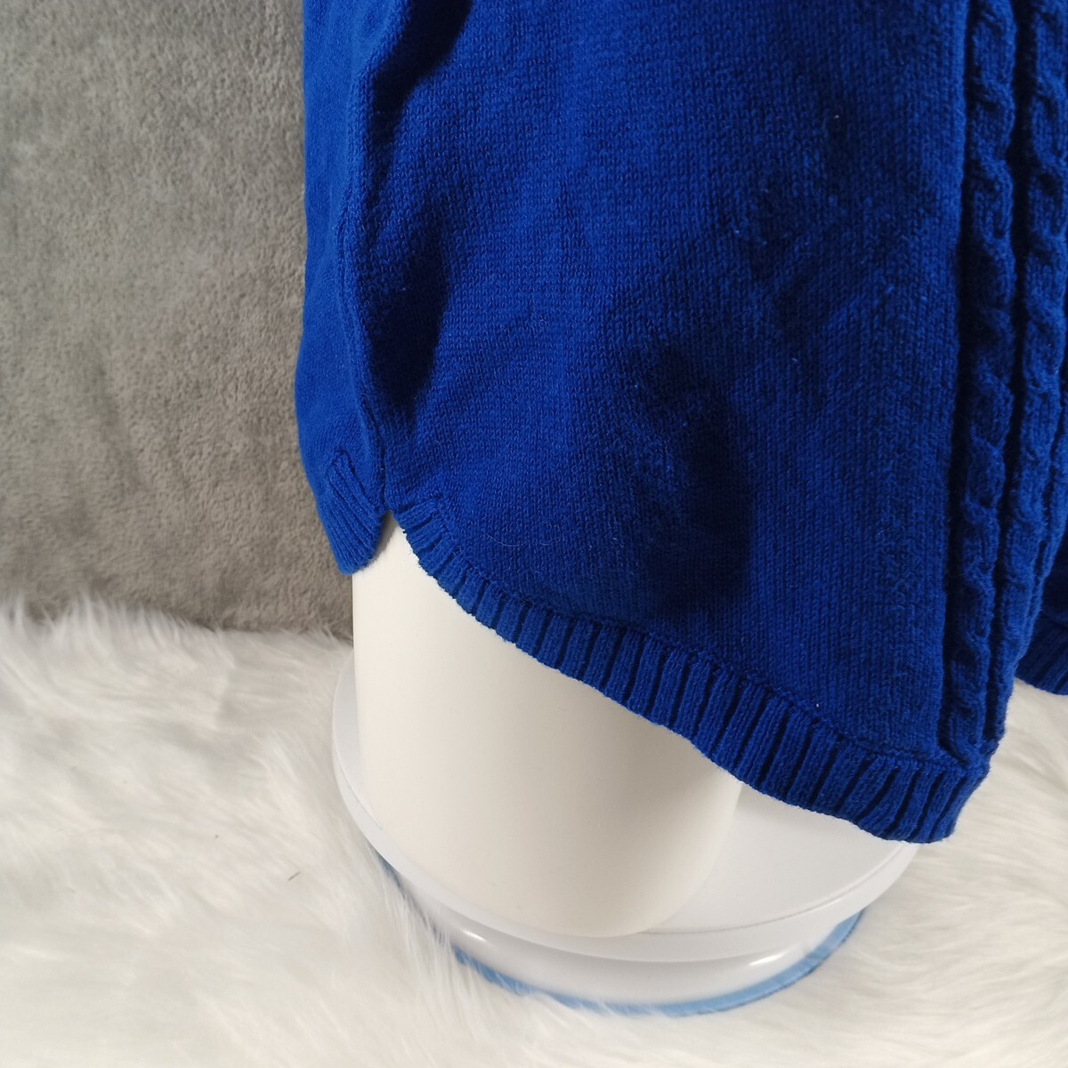 NWT CHARTER CLUB Fall Textured Sweater XXL(20-22) Blue Cotton Pullover