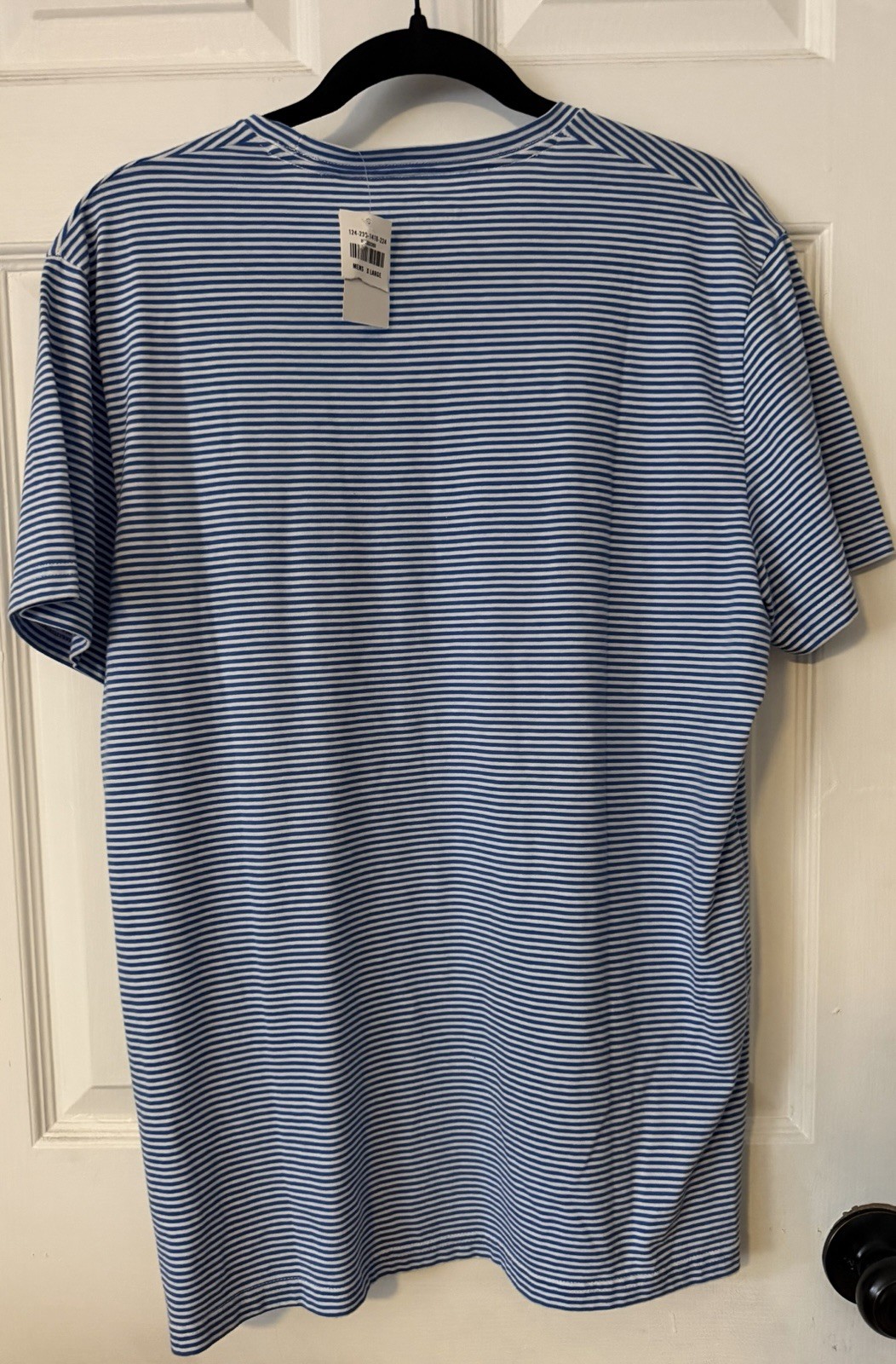 NWT Abercrombie & Fitch Muscle Fit Blue White Striped Crew Neck Tee XL