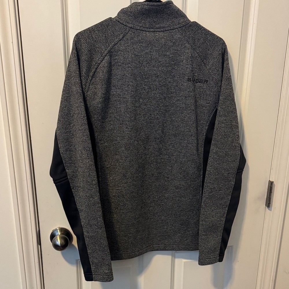 Spyder Charcoal Gray and Black Half‑Zip Performance Pullover