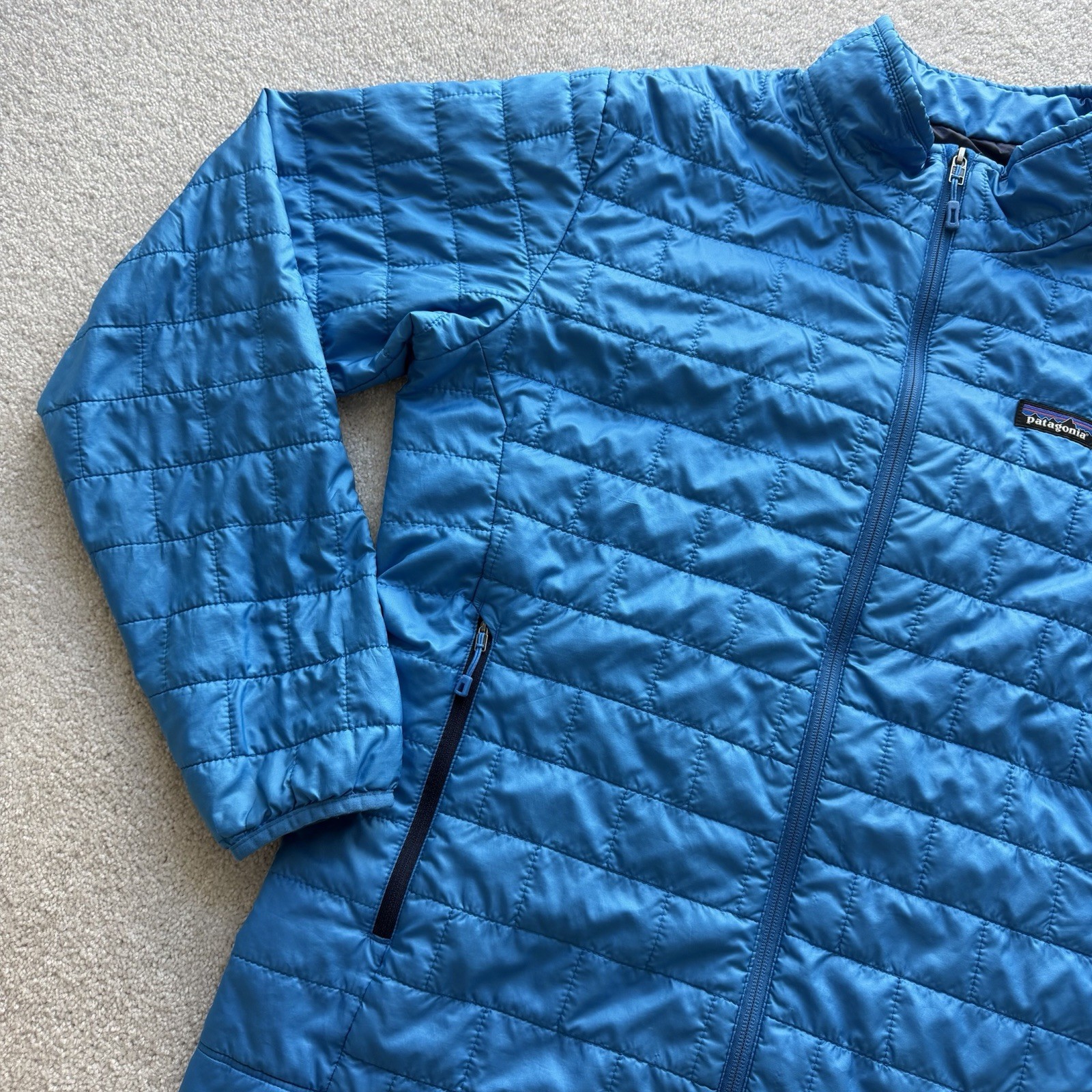 Patagonia Nano Puff Jacket Men’s Quilted Large Blue Full Zip Outdoor 84211