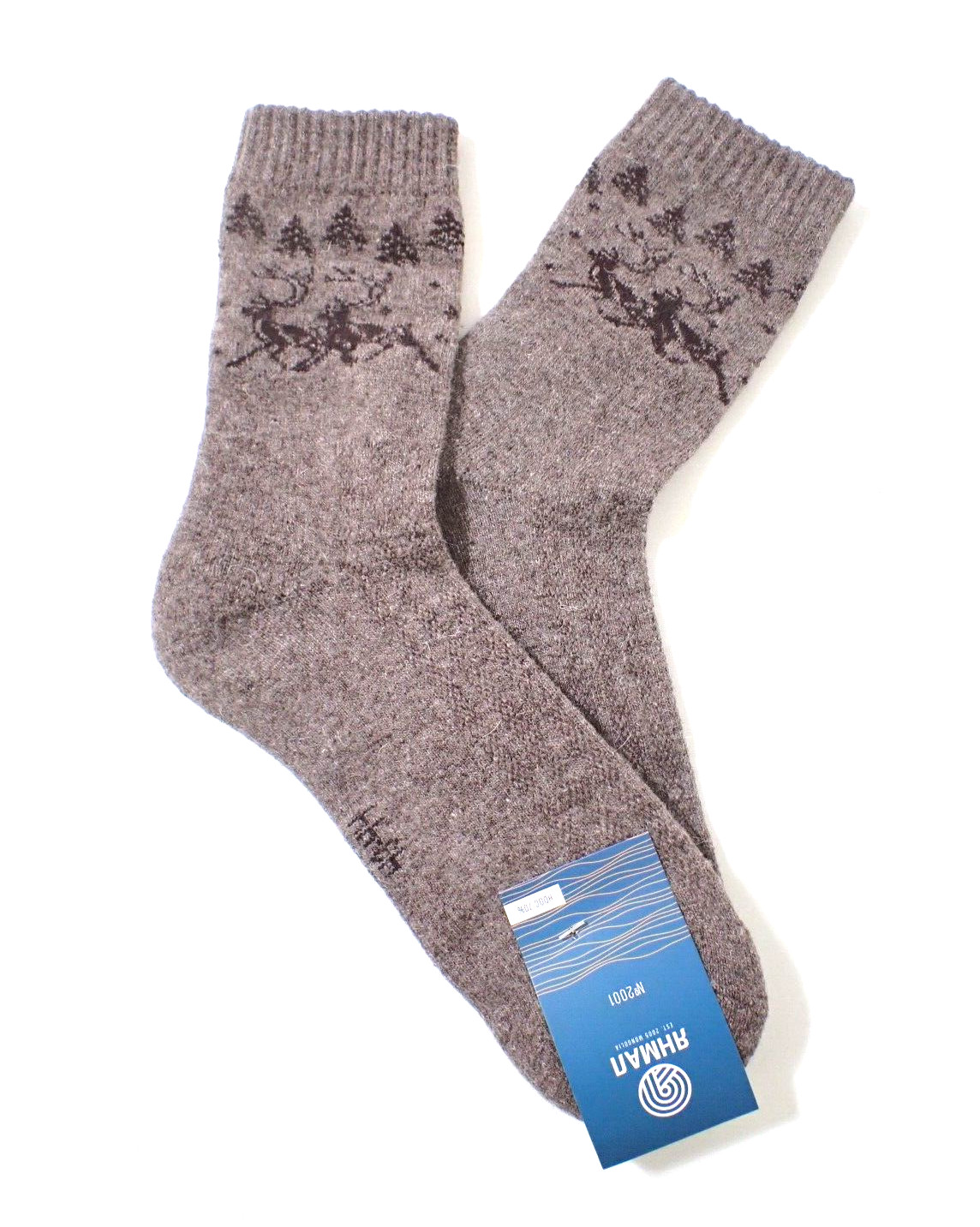 Made in Mongolia 70% Wool UNISEX Socks Size EU 43-44 US men 10-10.5 Natural