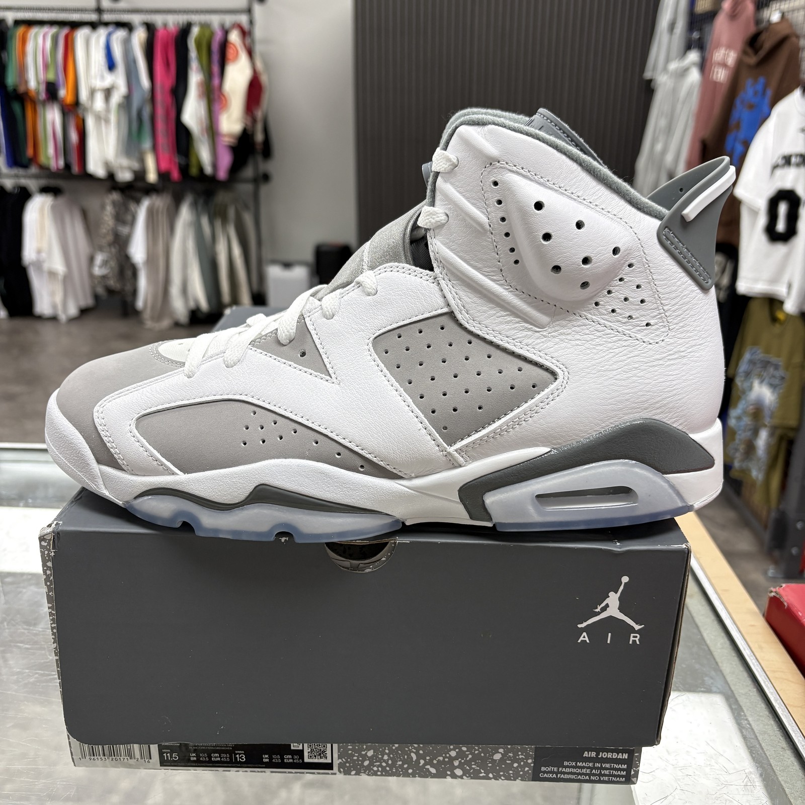 Size 12M/13.5W – Jordan 6 Retro Cool Grey CT8529-100