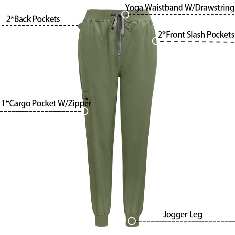Unisex Stretch Jogger Nurse Uniform Scrub Sets Women Men V-Neck Top Elastic Pant