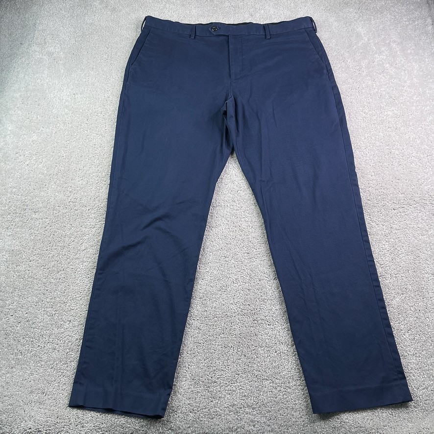 J Crew Bowery Pants Mens 38×32 Navy Blue Chino Slim Fit Business Trousers