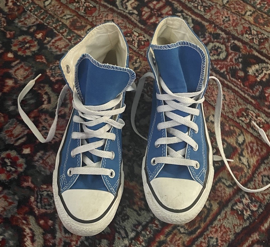 Converse All Star High Top Blue Canvas Sz Men 5 Women 7 GUC Shoes Sneakers