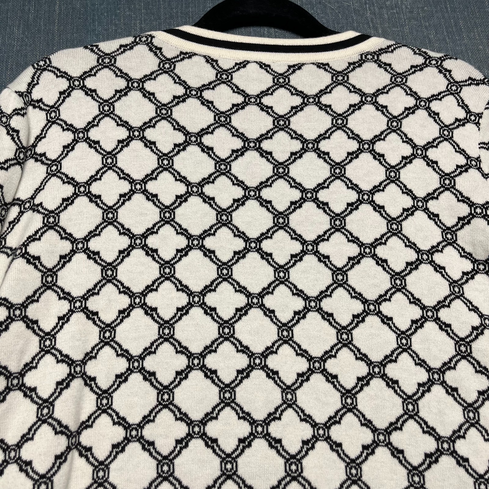 Talbots Plus Women’s Cardigan Tank Set Size 1X White Black Gold Button Sweater