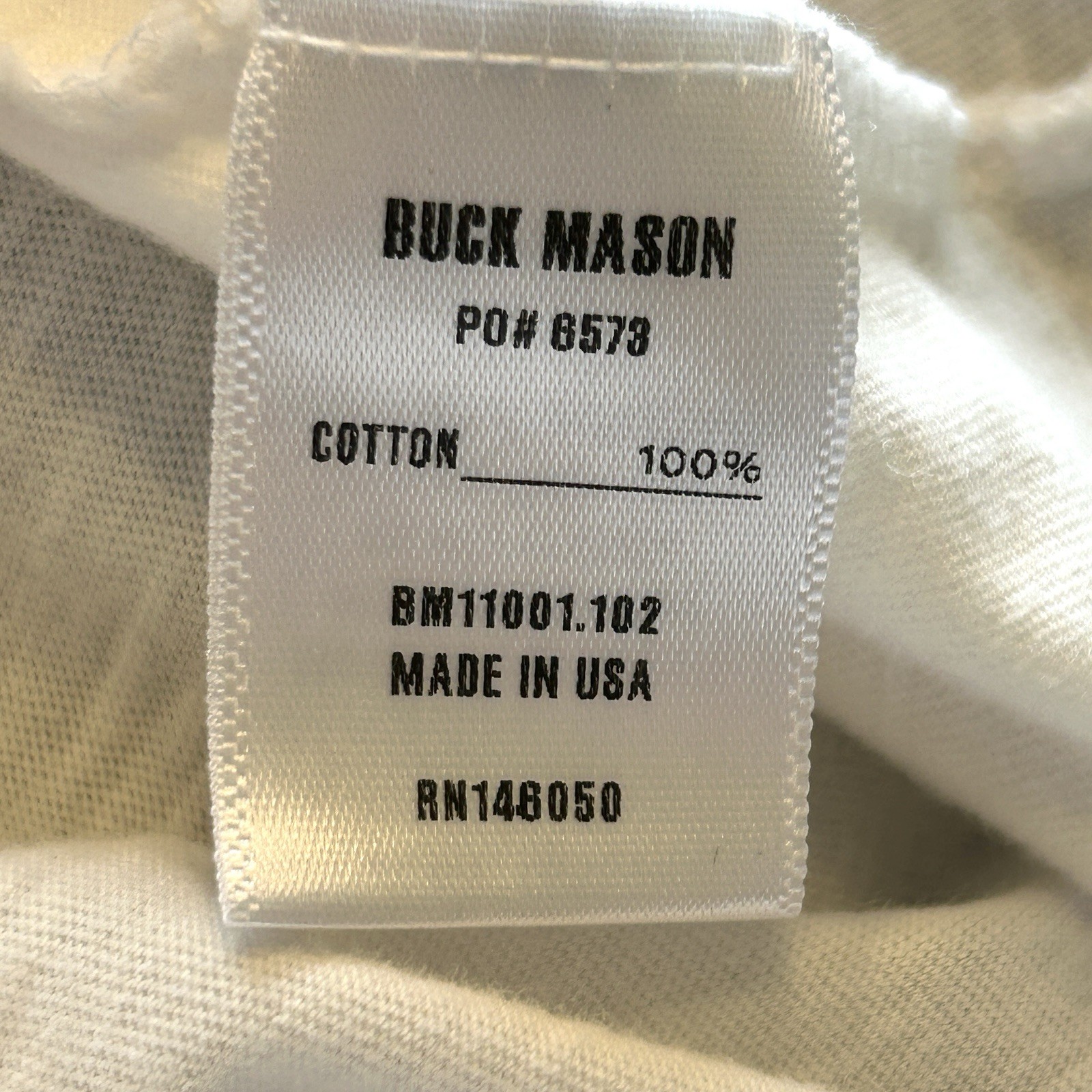 Buck Mason Slub Curved Hem Tee T Shirt Large Crewneck Short Sleeve White USA 1