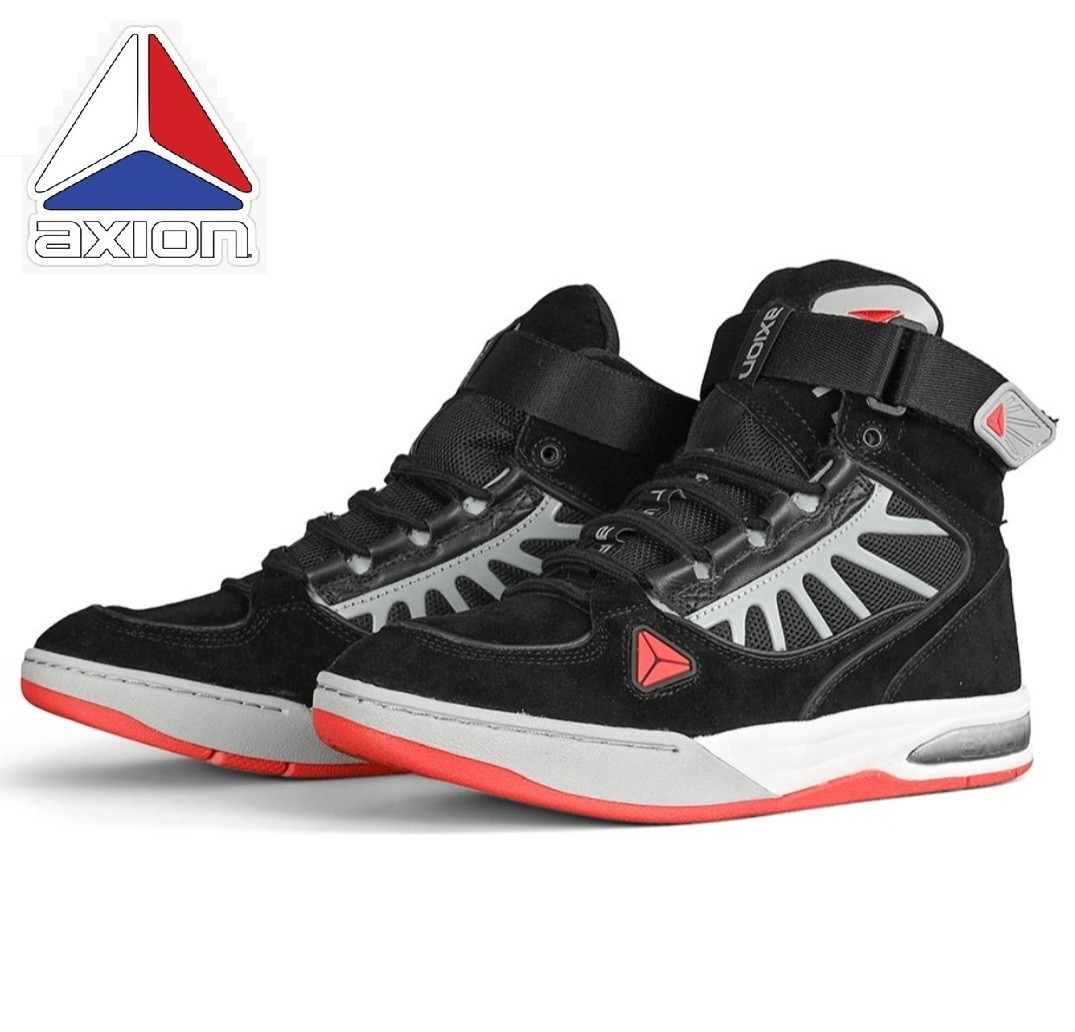 Axion Footwear Men’s Complex Sneakers – Black, Grey & Red