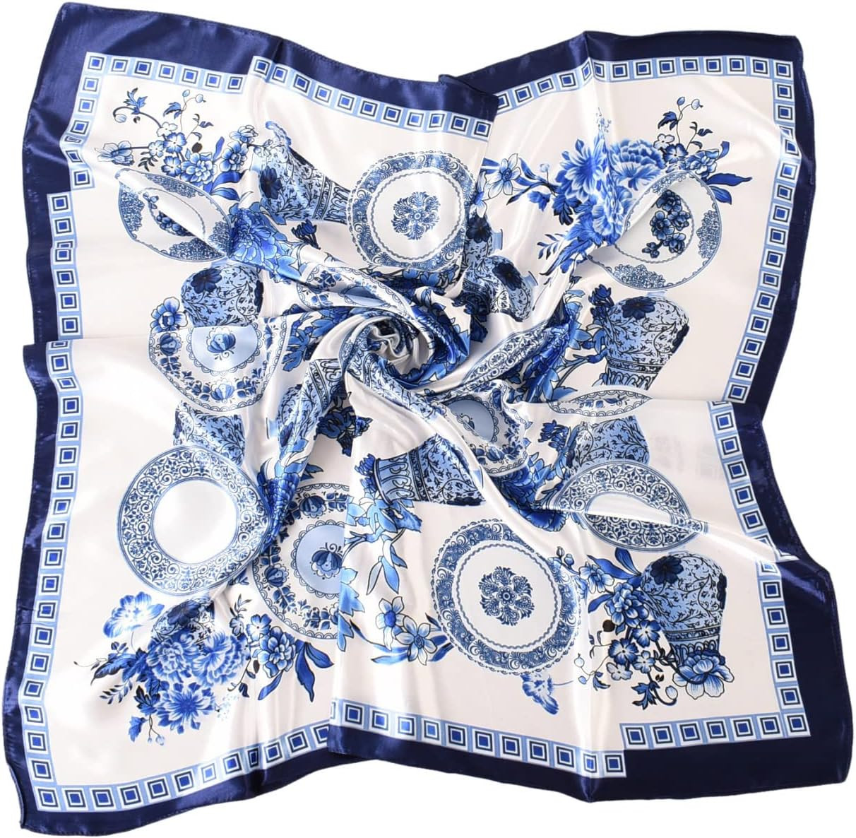 35 x 35 Women’s Fashion Pattern Large Square Silk Like Hair Scarf Head Sleeping