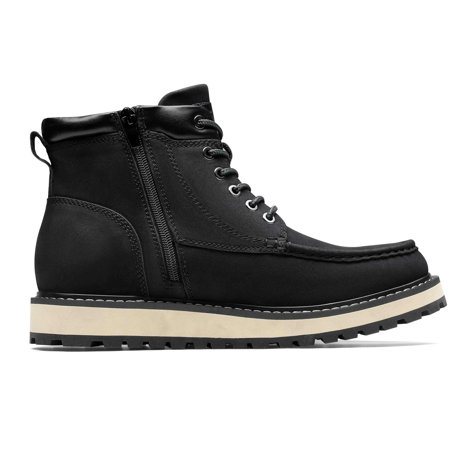 Men’s Moc Toe Boots Comfortable Lightweight Formal Casual Wedge Boots Shoes