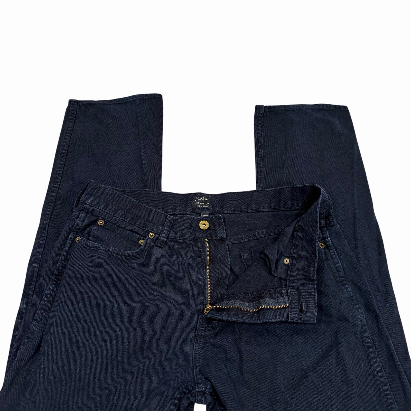 J. Crew The Sutton Mens Jeans 34×32 Regular Denim Navy Blue 100% Cotton Canvas