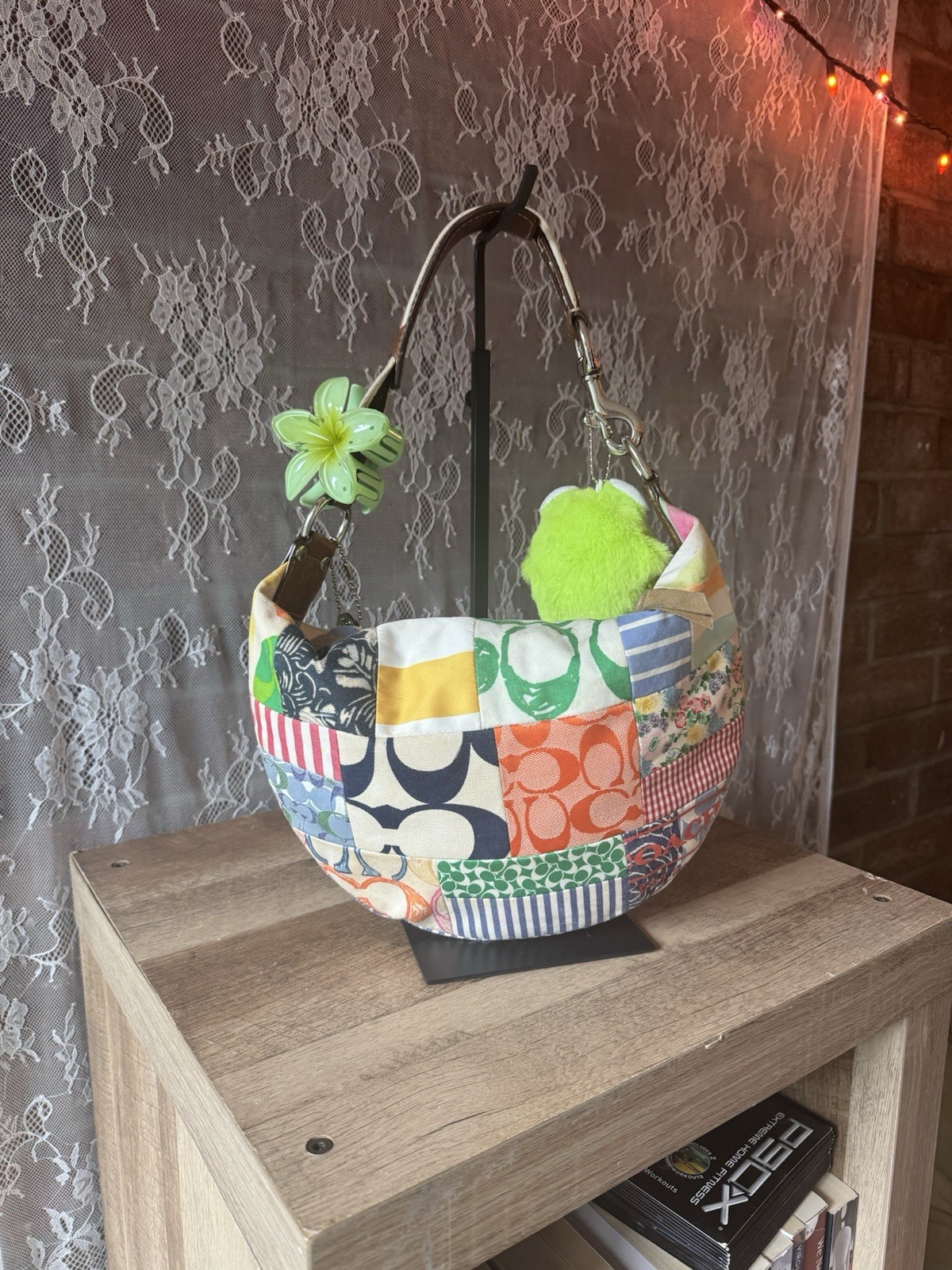 Vintage Y2K Coach Daisy Patchwork Multicolor Small Crescent Hobo Ergo Bag