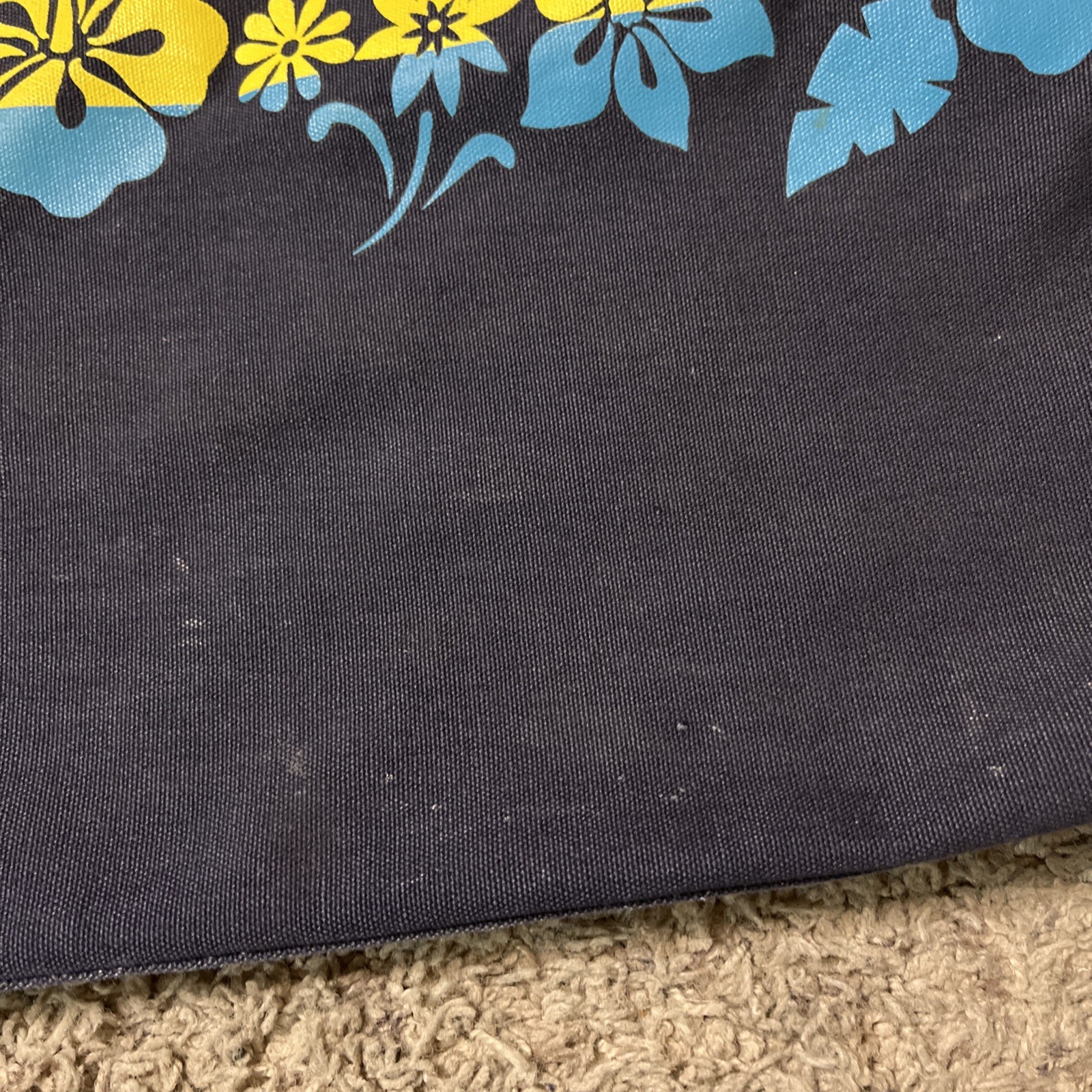 Mossimo Canvas Tote Bag 15″ x 16″x8″ Hawaii Large Blue Floral Pattern Supply Co