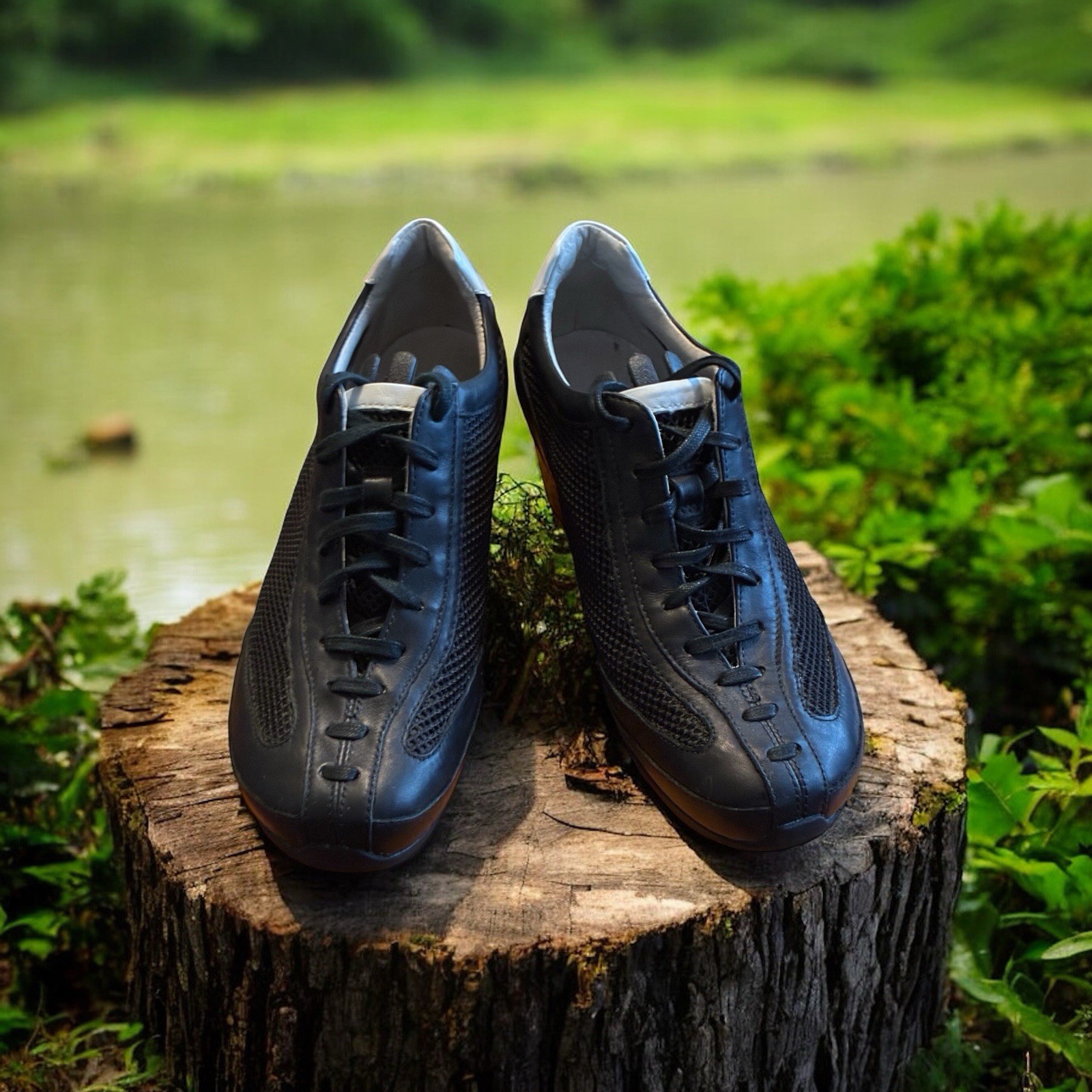 TSUBO Black Mesh and Leather Sneakers – Size 9
