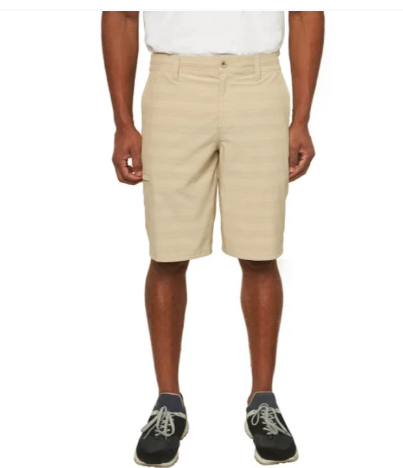 NEW O’NEILL CROSSOVER HYBRID SHORT MENS SZ 38 X 11.5″ IN PELICAN BEIGE NWT