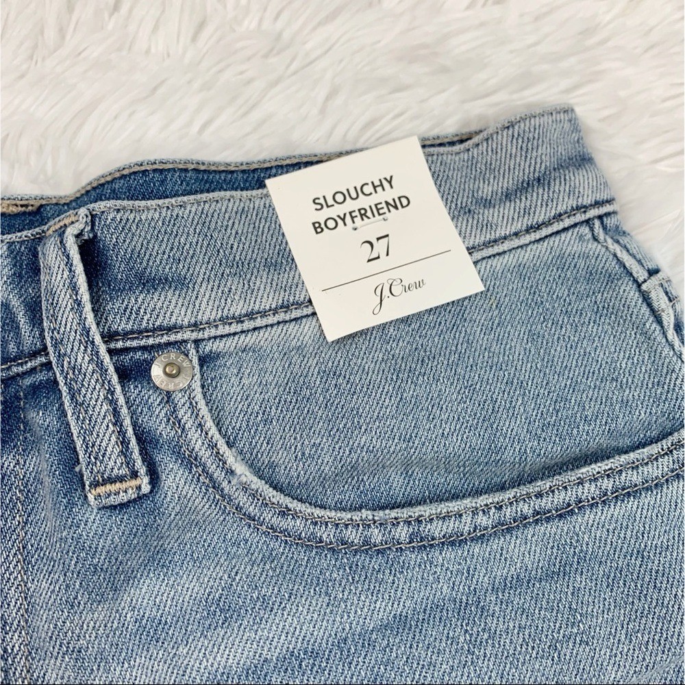 J Crew Slouchy boyfriend jean in Norwich wash floral patchwork blue light wash