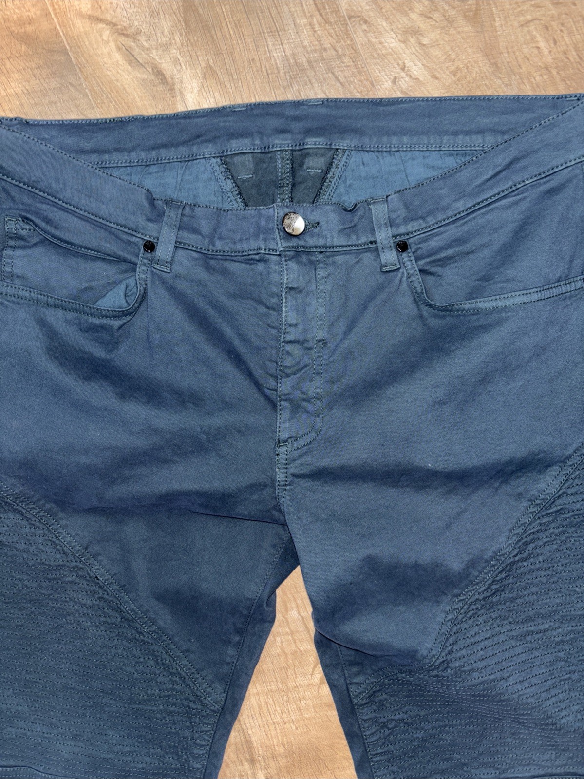 NWT Versace Collection Navy Stretch Moto Pants Size 35×32 MSRP $795