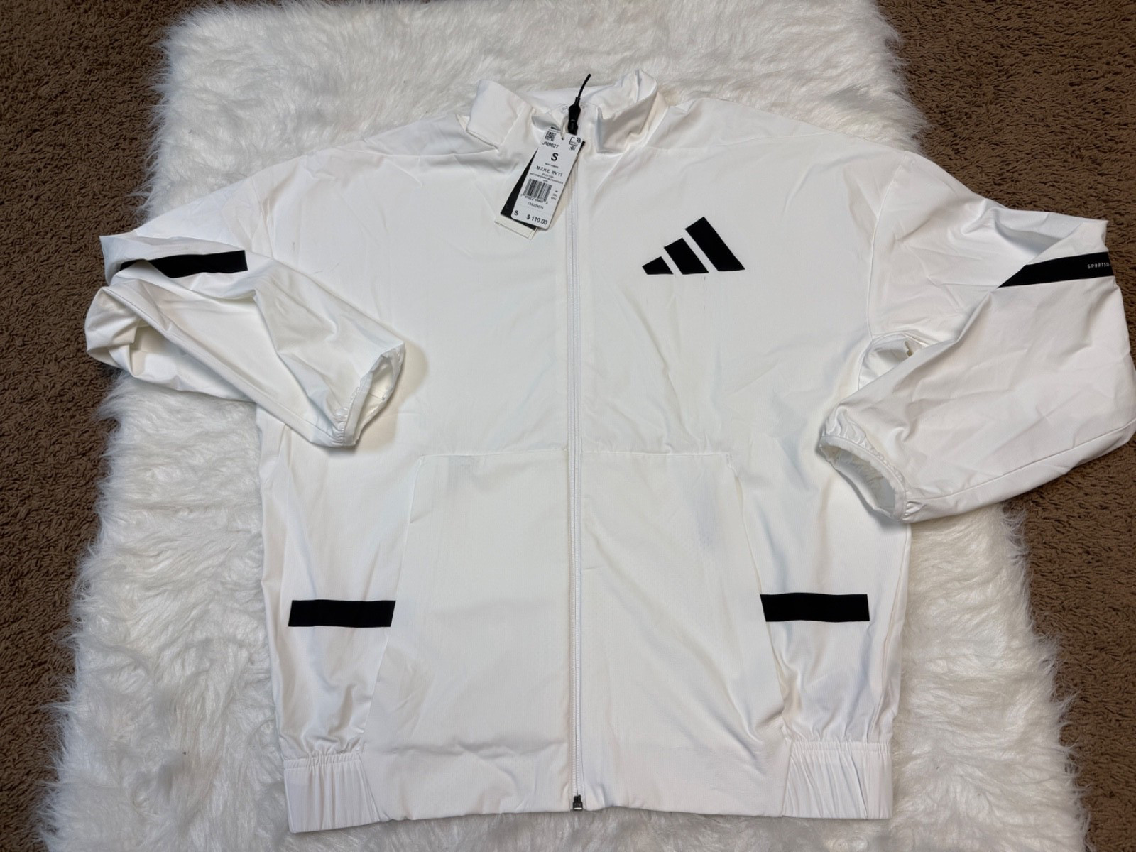 Adidas Z.N.E. Woven Full Zip White Men’s Size Small Track Jacket JN9027