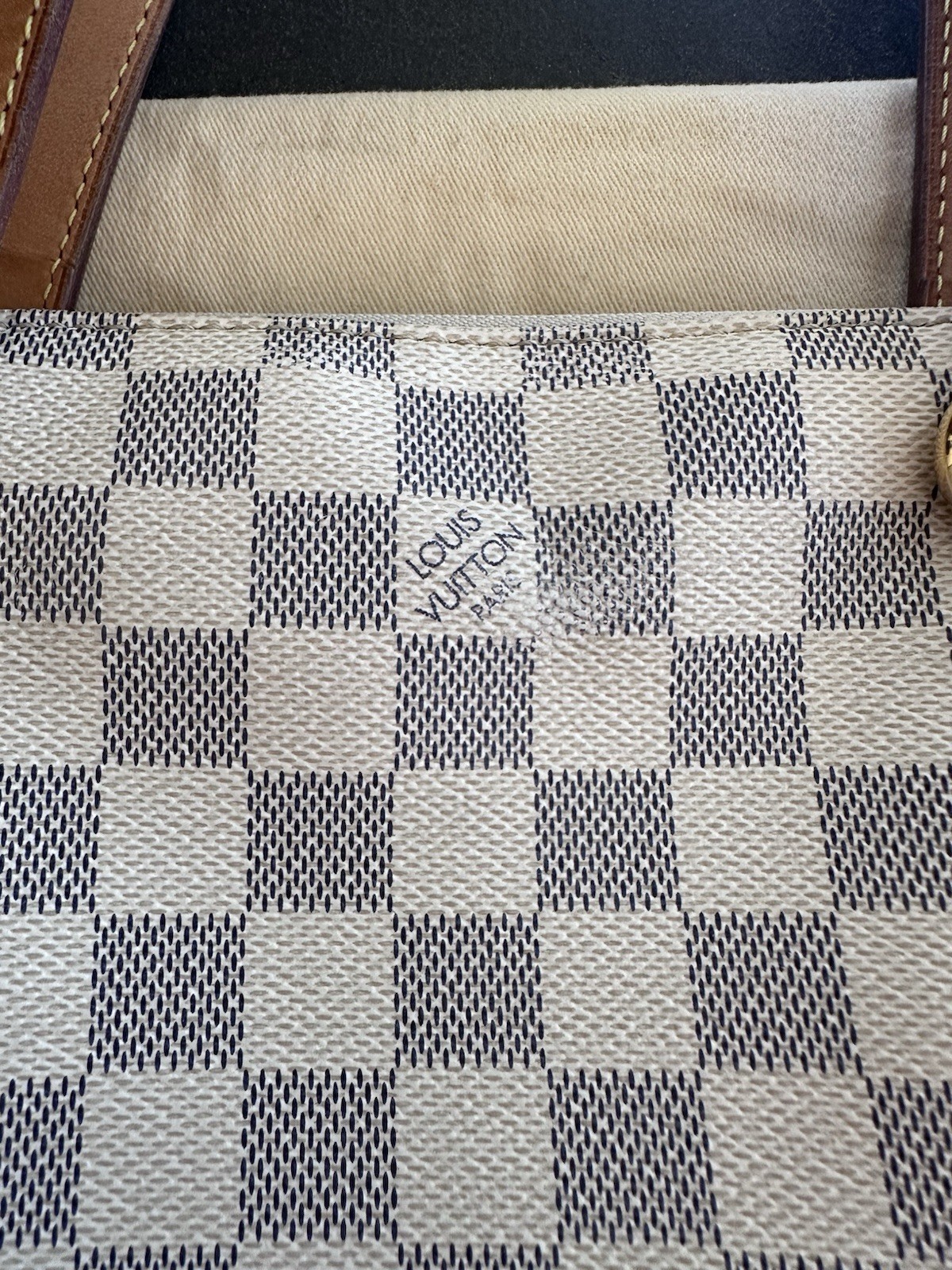 Louis Vuitton Totally PM Damier Azur Zip Shoulder Bag Outer Pockets Dust Bag