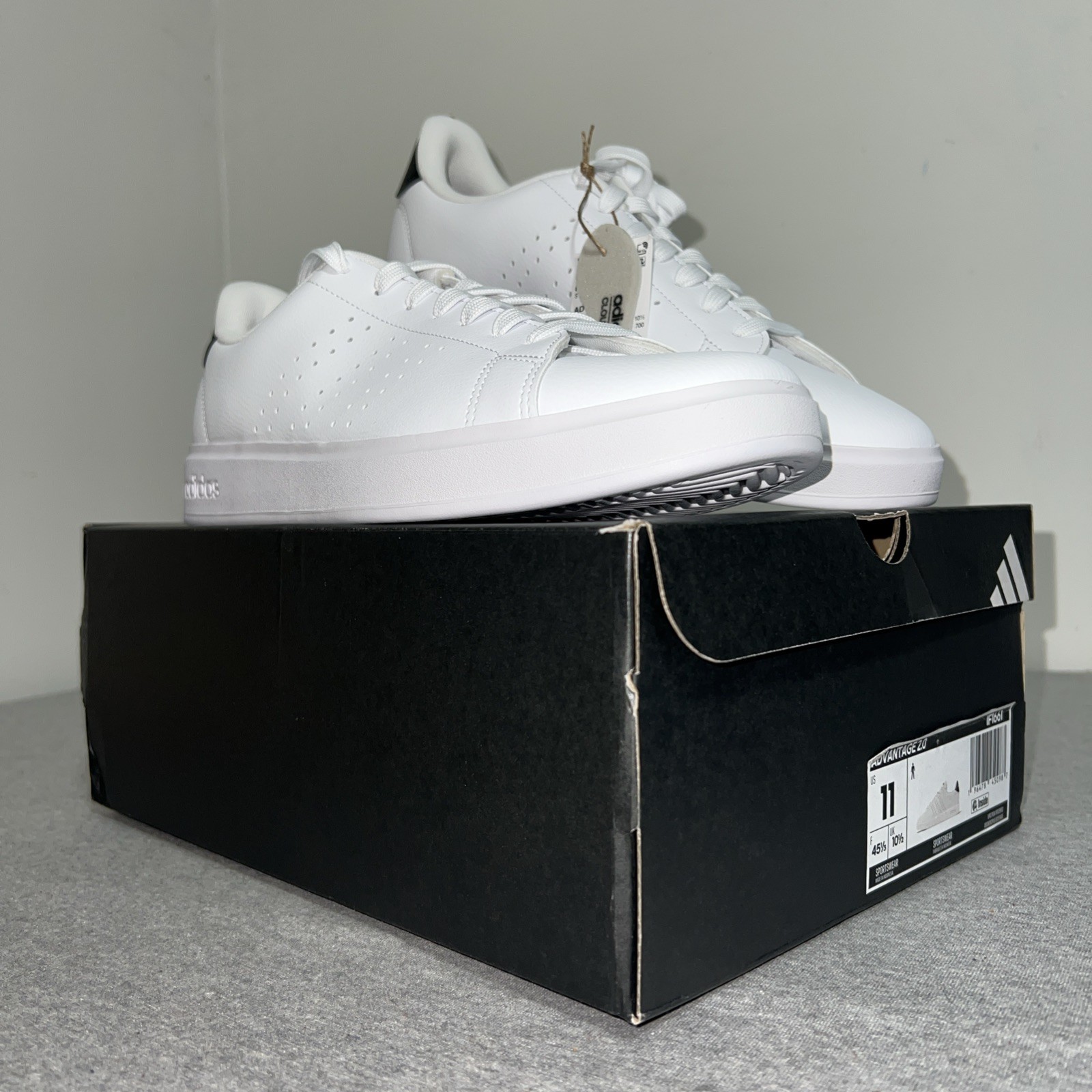 Adidas Advantage 2.0 White Black Legend Ink Sz 11 IF1661 Sneaker Sportswear