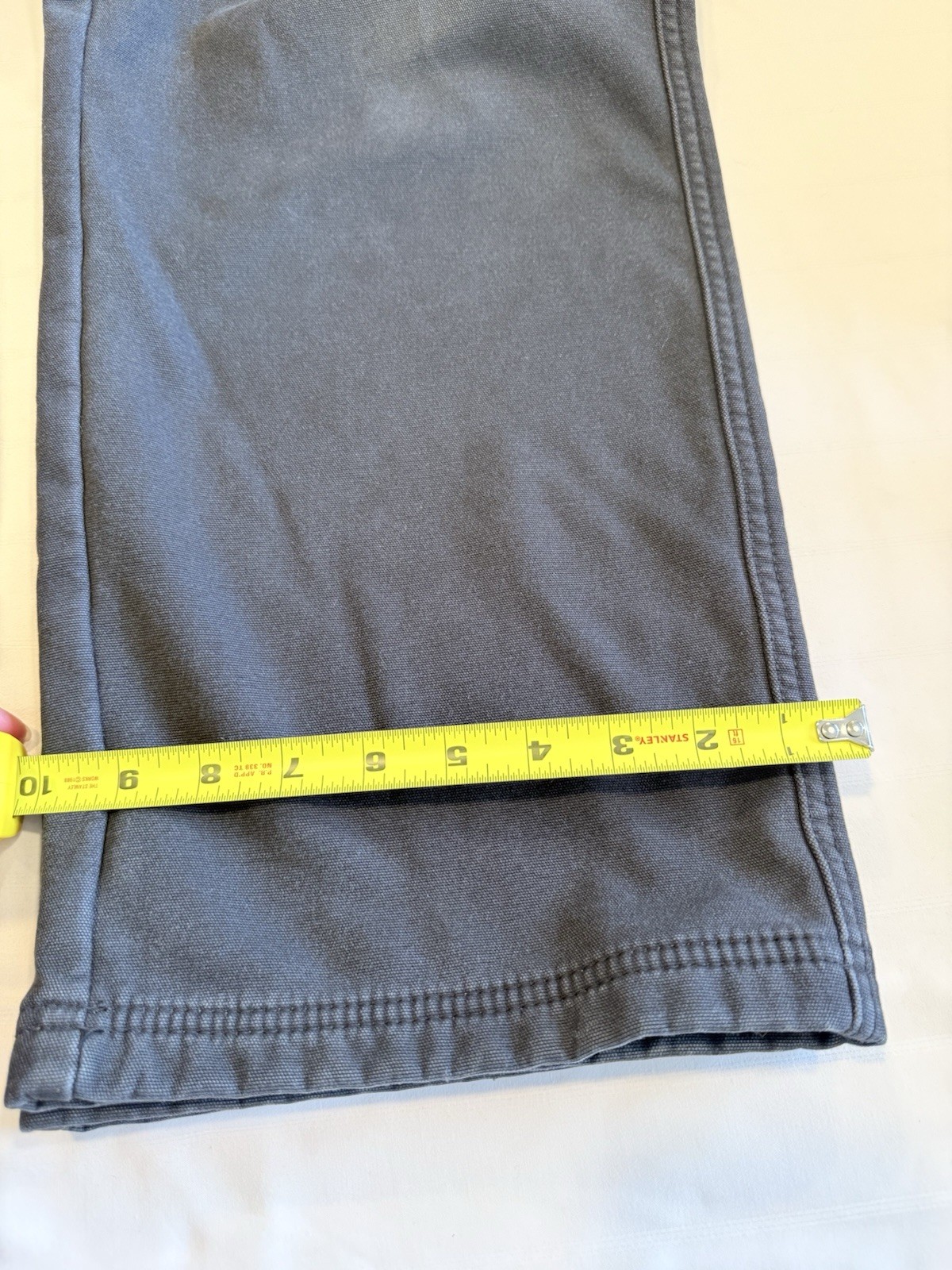 Distress Coleman Men’s Gray Fleece Lined Workwear Pants 38W Relaxed Straight Leg