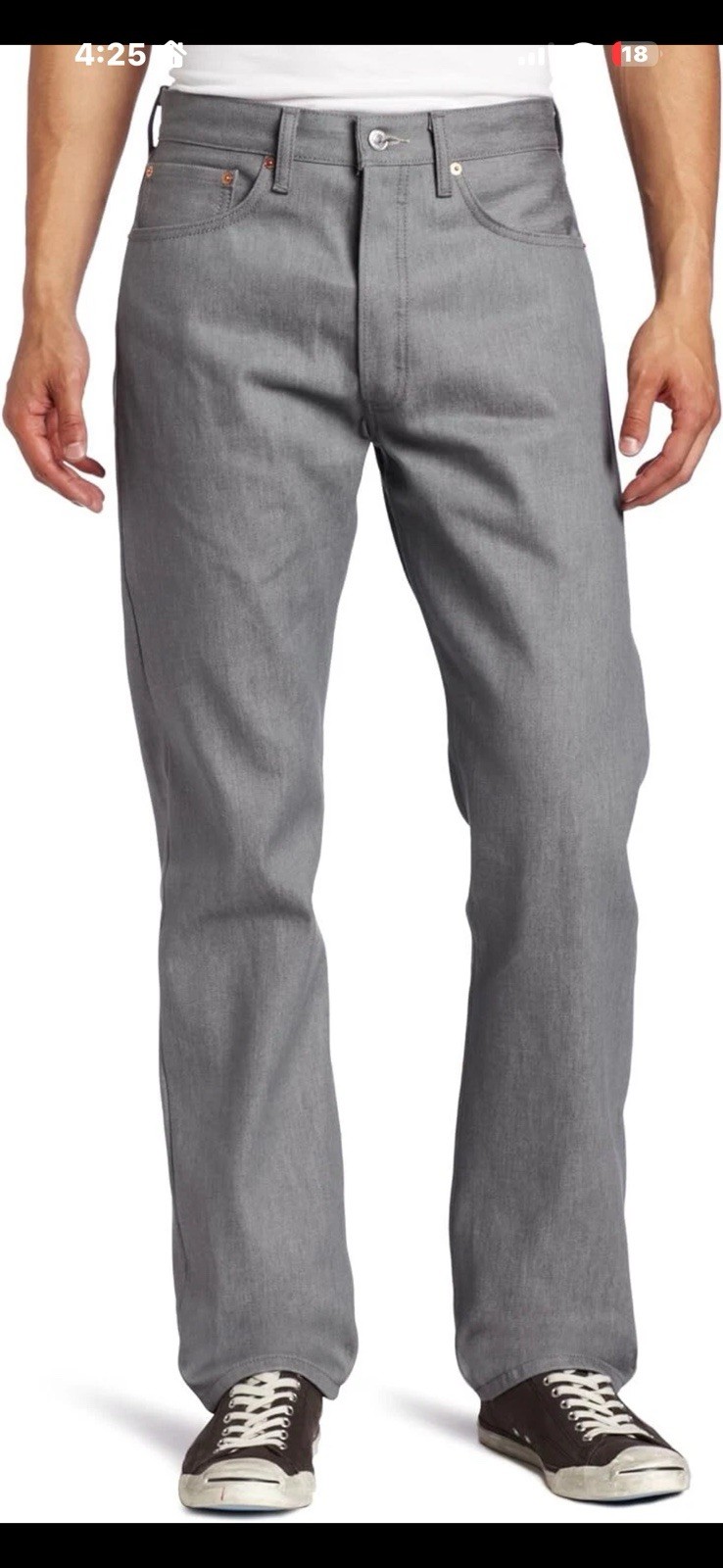 Levi’s Men’s 501 Original Shrink-to-Fit Jeans 36W x 32L, Silver Rigid – Stf