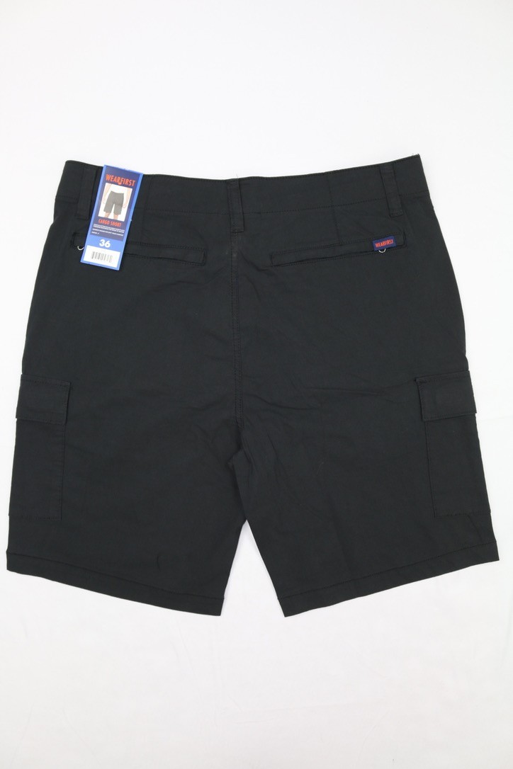 Wearfirst Mens Cargo Short Black Sz L 9in Inseam Stretch Soft Touch Comfort