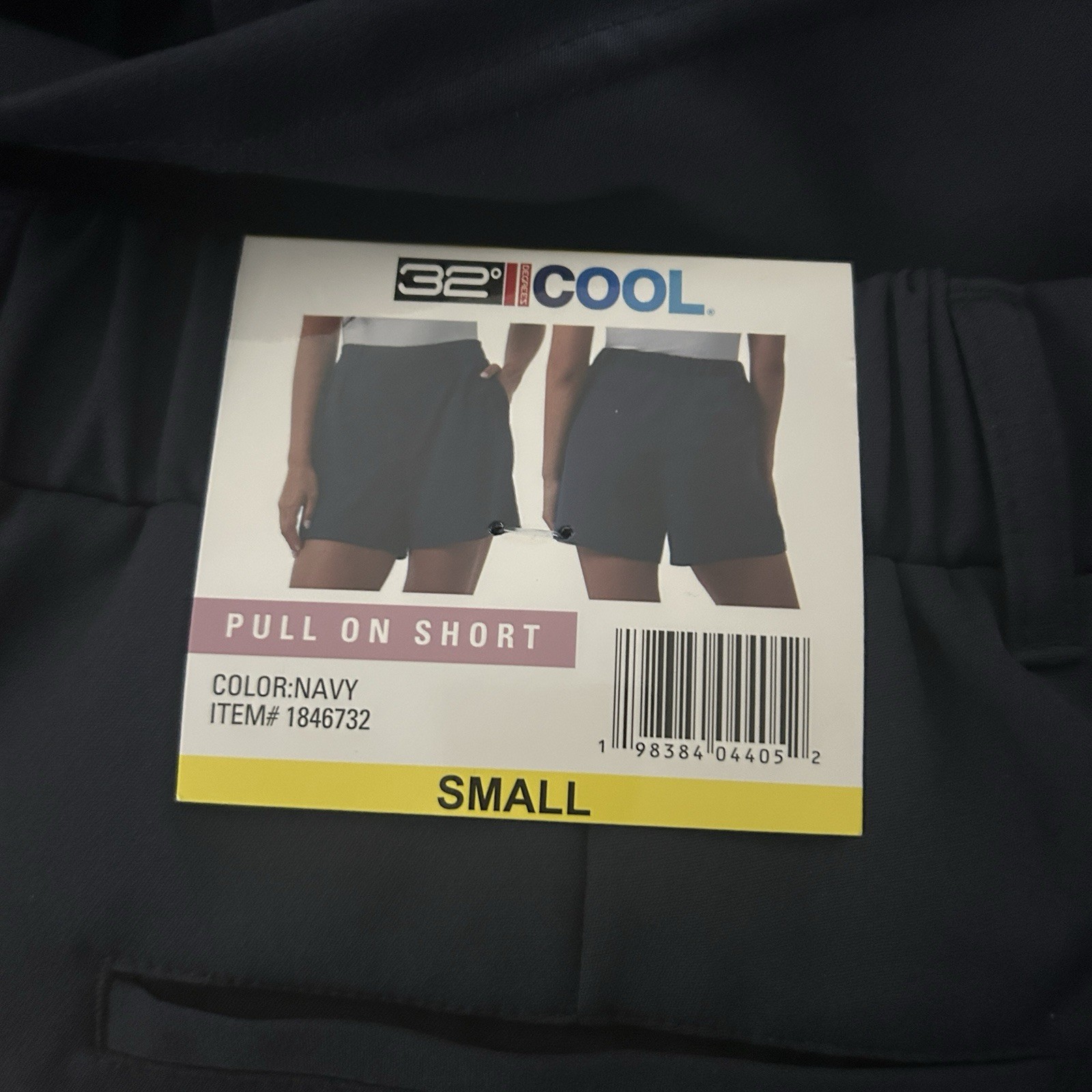 32 Degrees Cool Women’s Pull-On Shorts Navy, Small, Pockets, Belt Loops, Stretch
