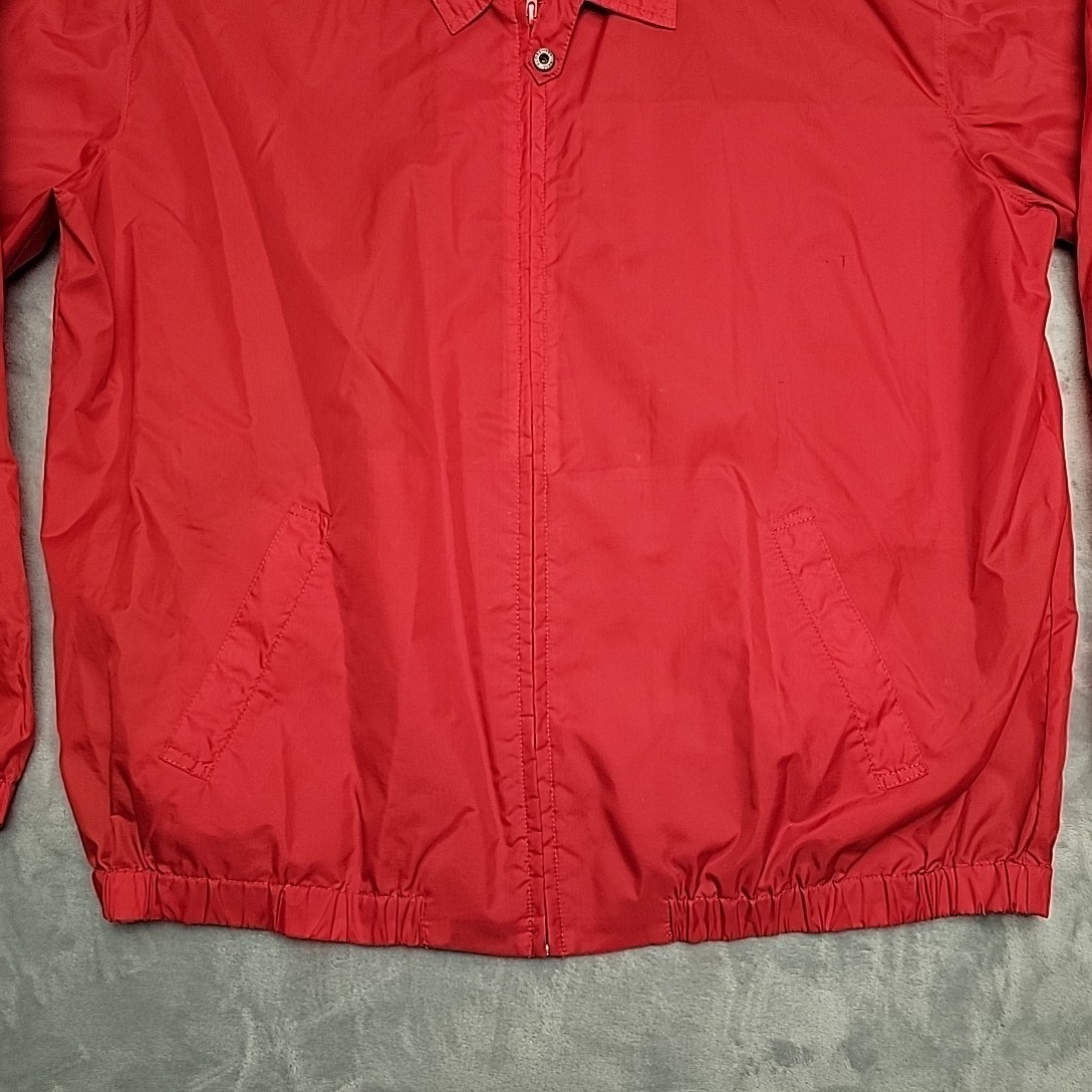 VTG Norsport Jacket Men Extra Large Red Nylon Full Zip Windbreaker Unlined Retro