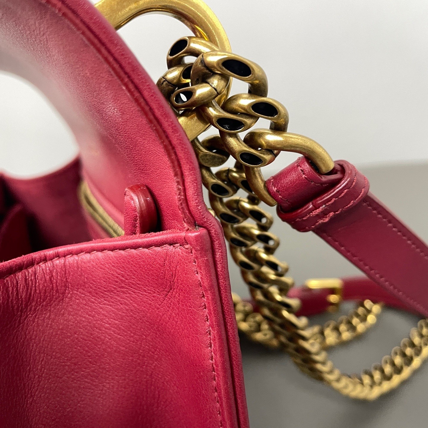 Dior Pre-Owned Authentic Chain Bag Burgundy 22*13*6.5 Free Tracked Shipping