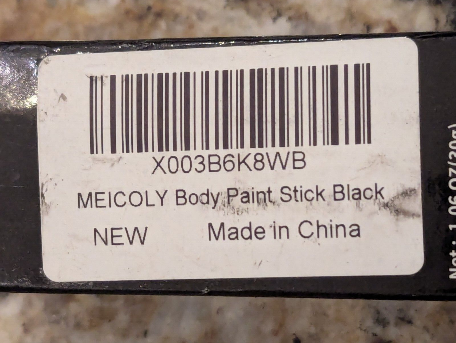 Meicoly Body Paint Stick Black 1.06 oz exp: 08/2027