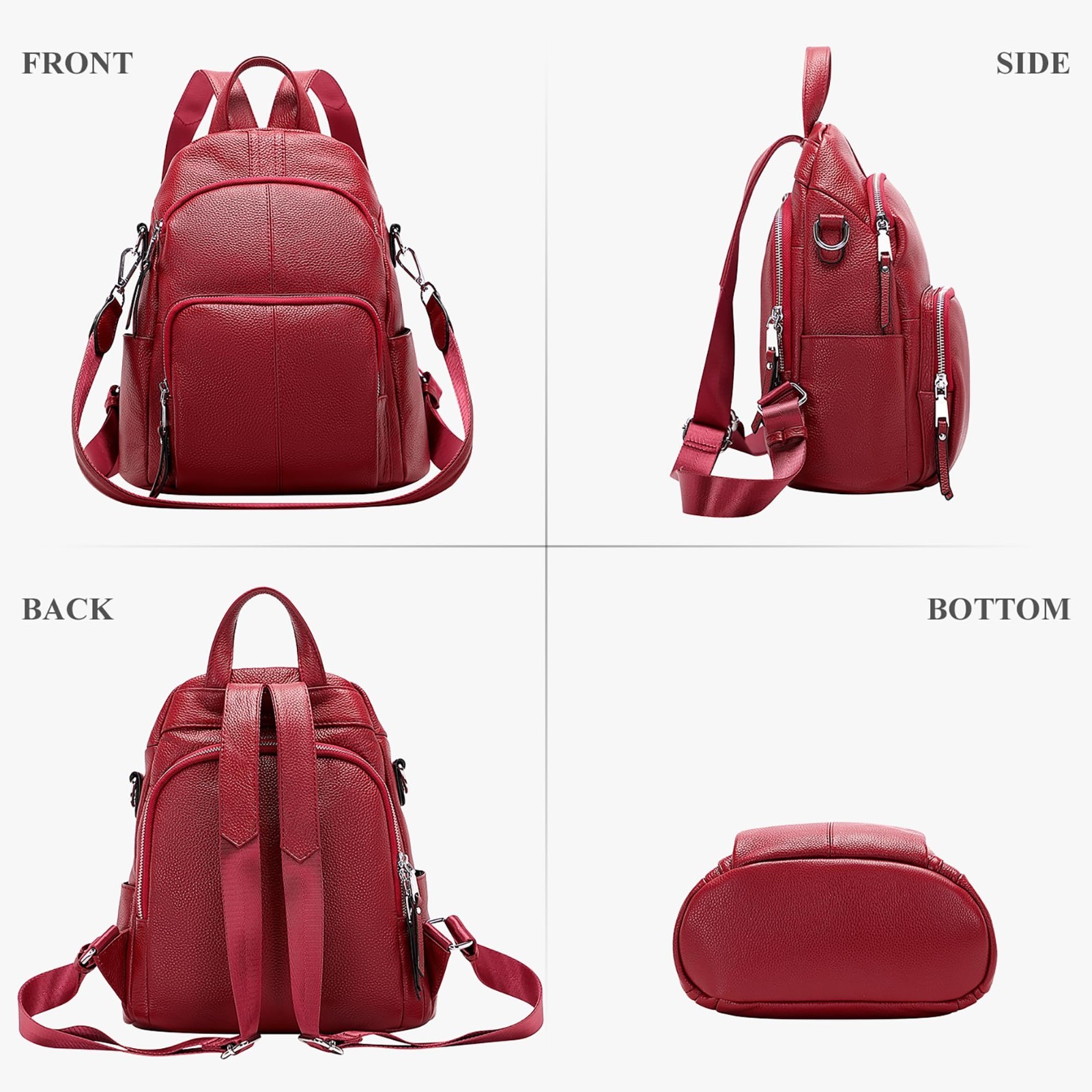 Stylish Anti-Theft Genuine Leather Backpack for Women | Versatile 3-in-1 Bag, Fi