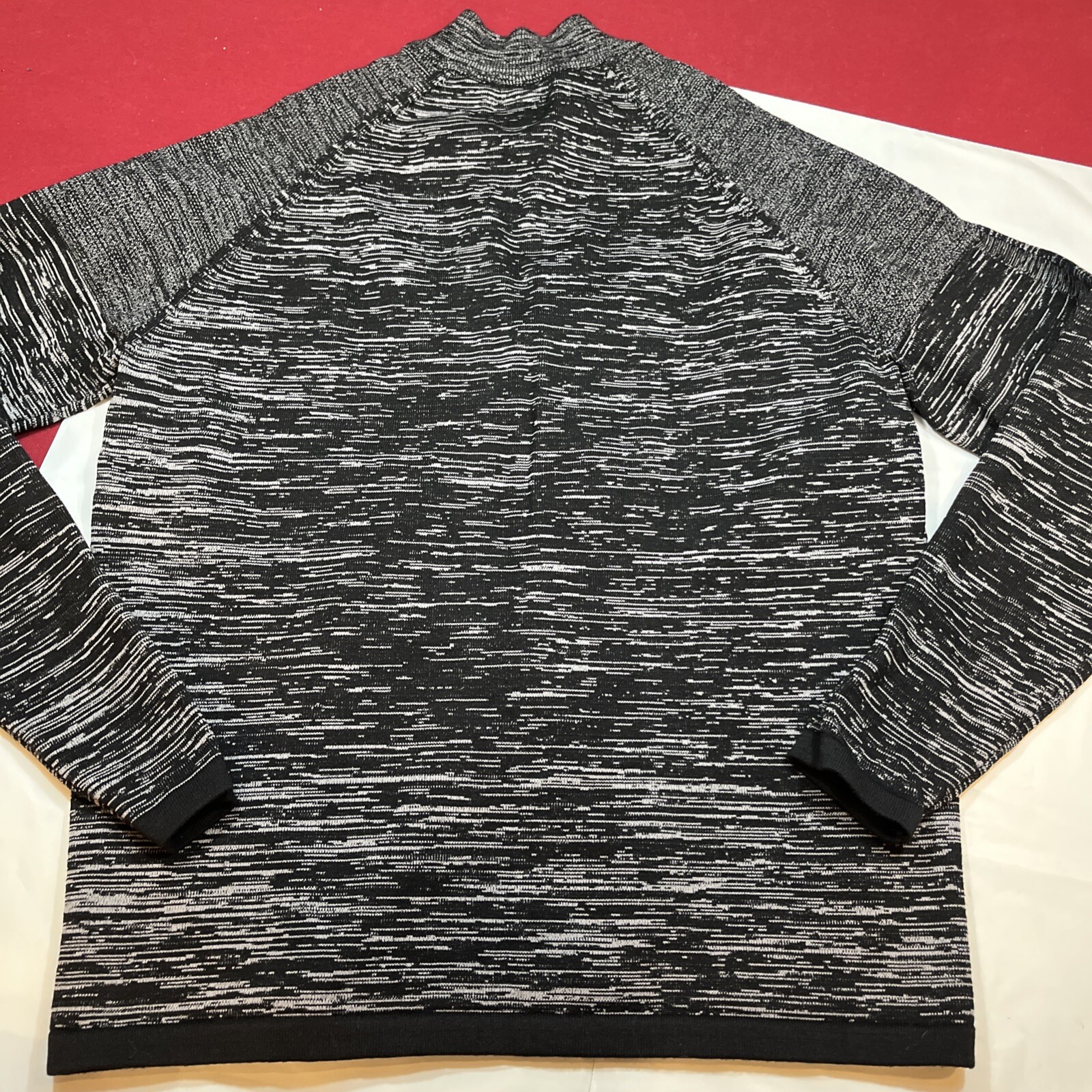 Level Wear Black Gray Sweater marled Golf 1/4 Zip Warm Thermal Knit Top Men’s Lg
