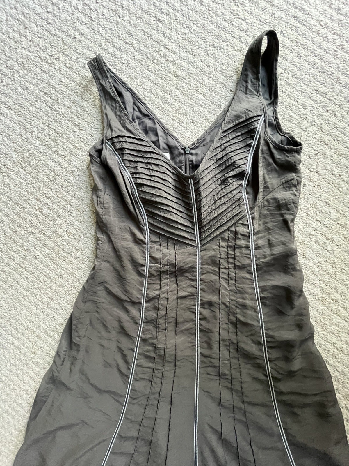 Apanage Women’s Sleeveless V-Neck Midi Dress nylon/ polyester Size 12