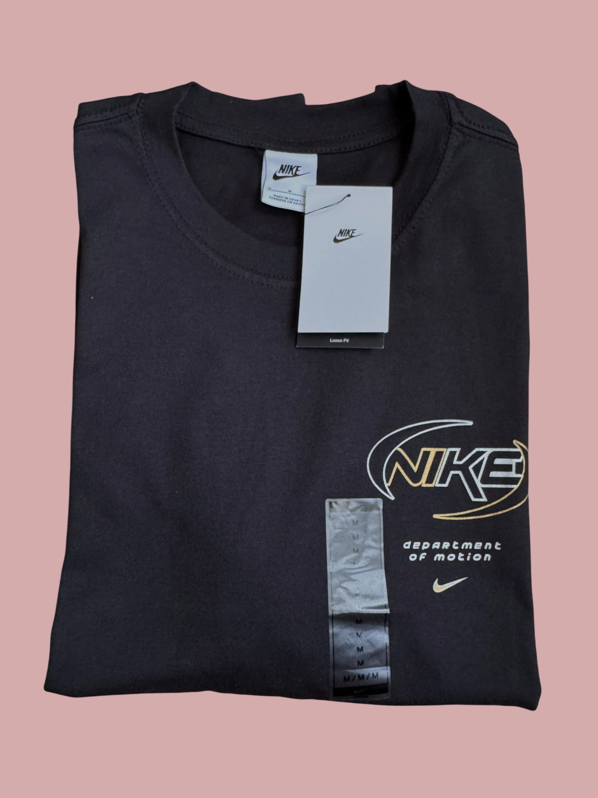 Nike Sportswear T-Shirt Department of Motion Men’s Sz M Black New