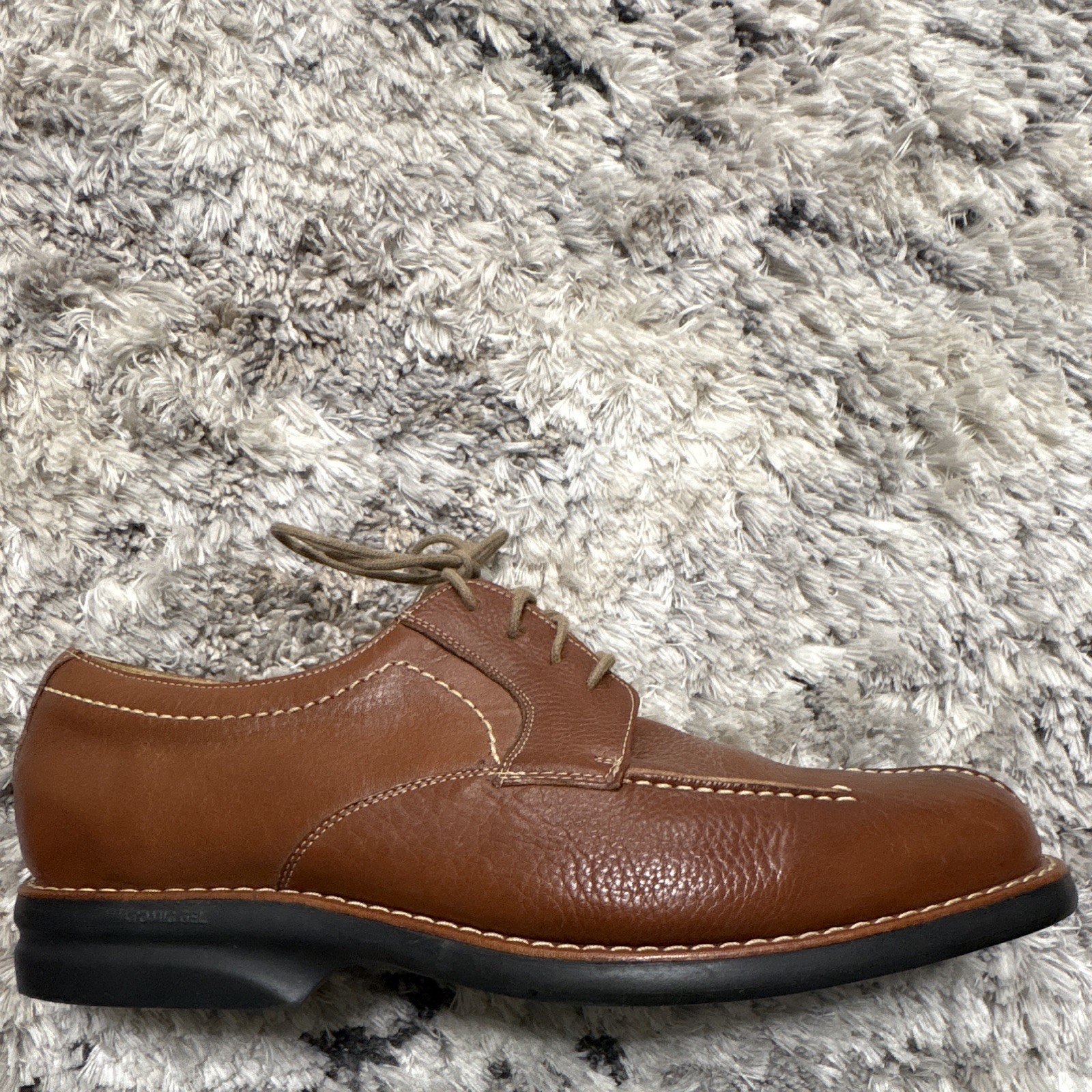 Sandro Moscoloni Men’s Brown Leather Lace-Up Derby Dress Shoes US 11 Solid Logo